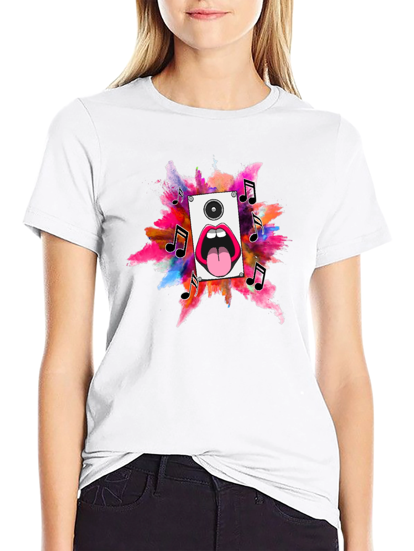 Music Loud Speaker Black T-Shirt