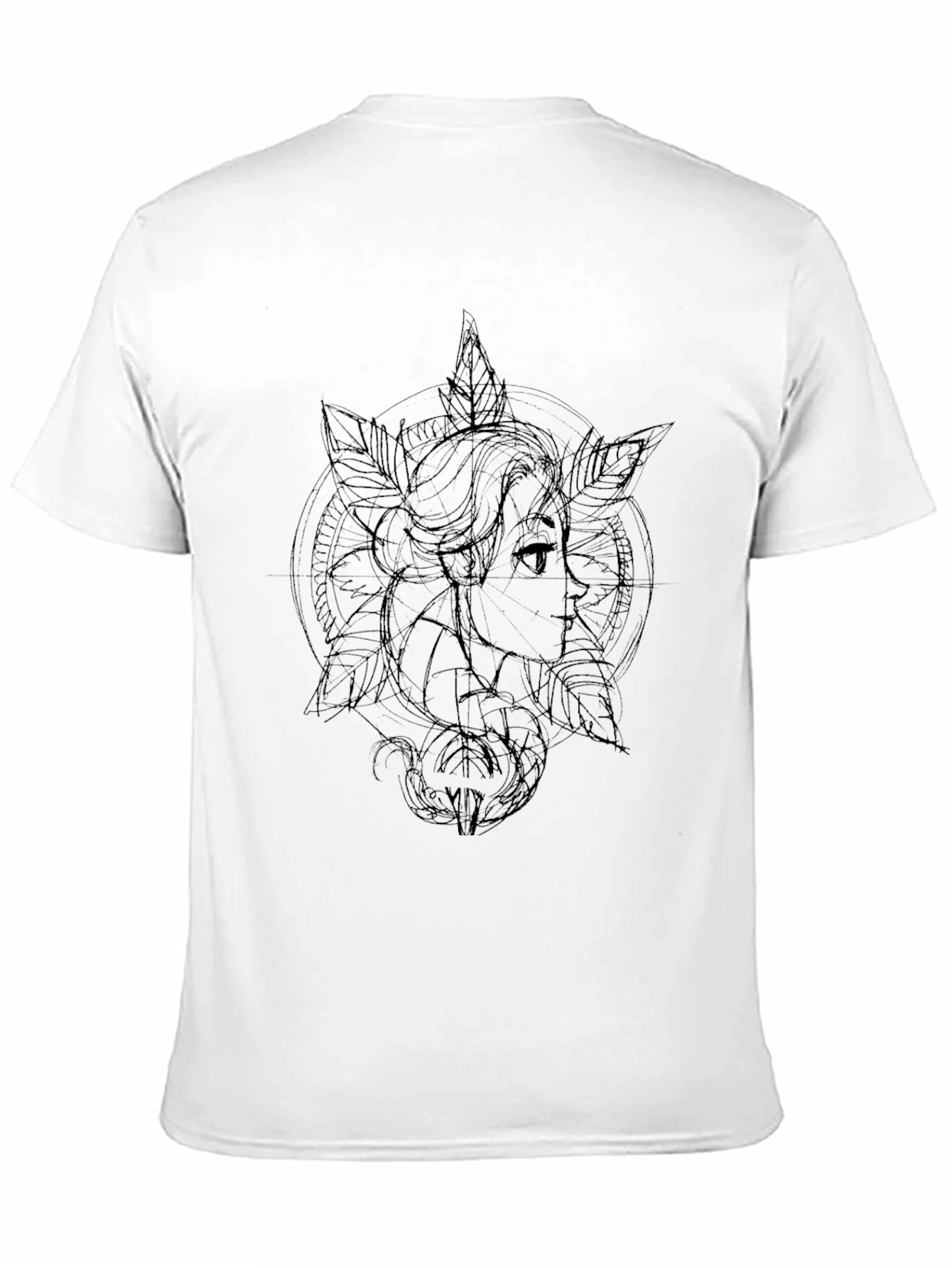 Artistic Woman Graphic Black T-Shirt