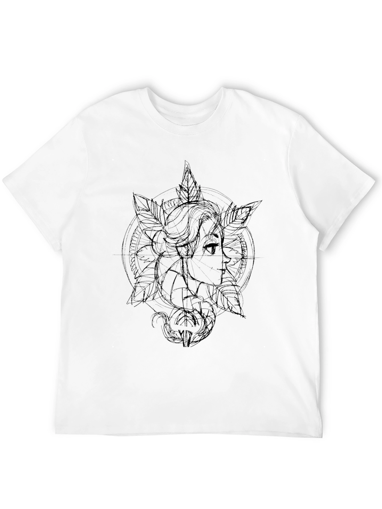 Artistic Woman Graphic Black T-Shirt