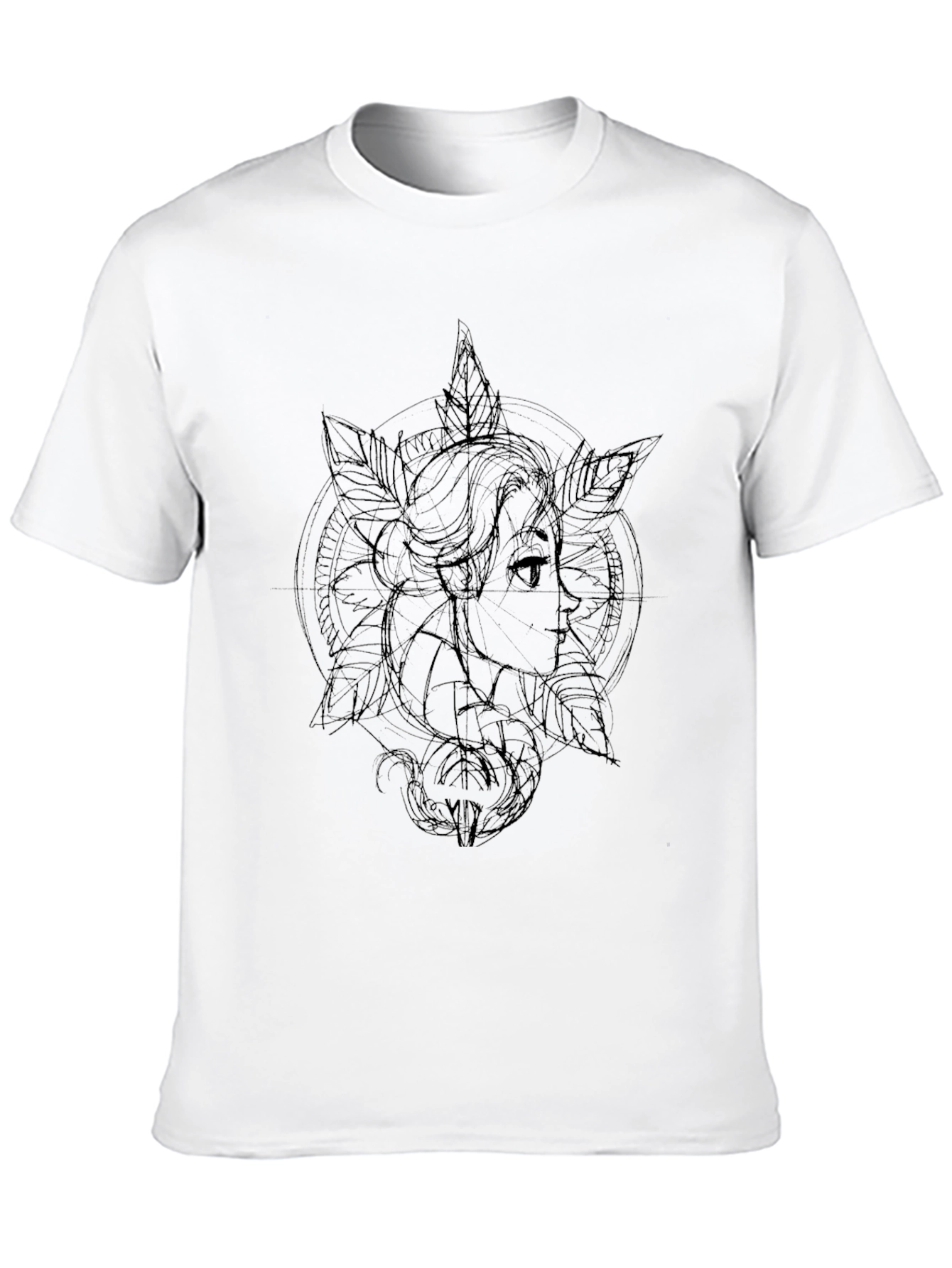 Artistic Woman Graphic Black T-Shirt