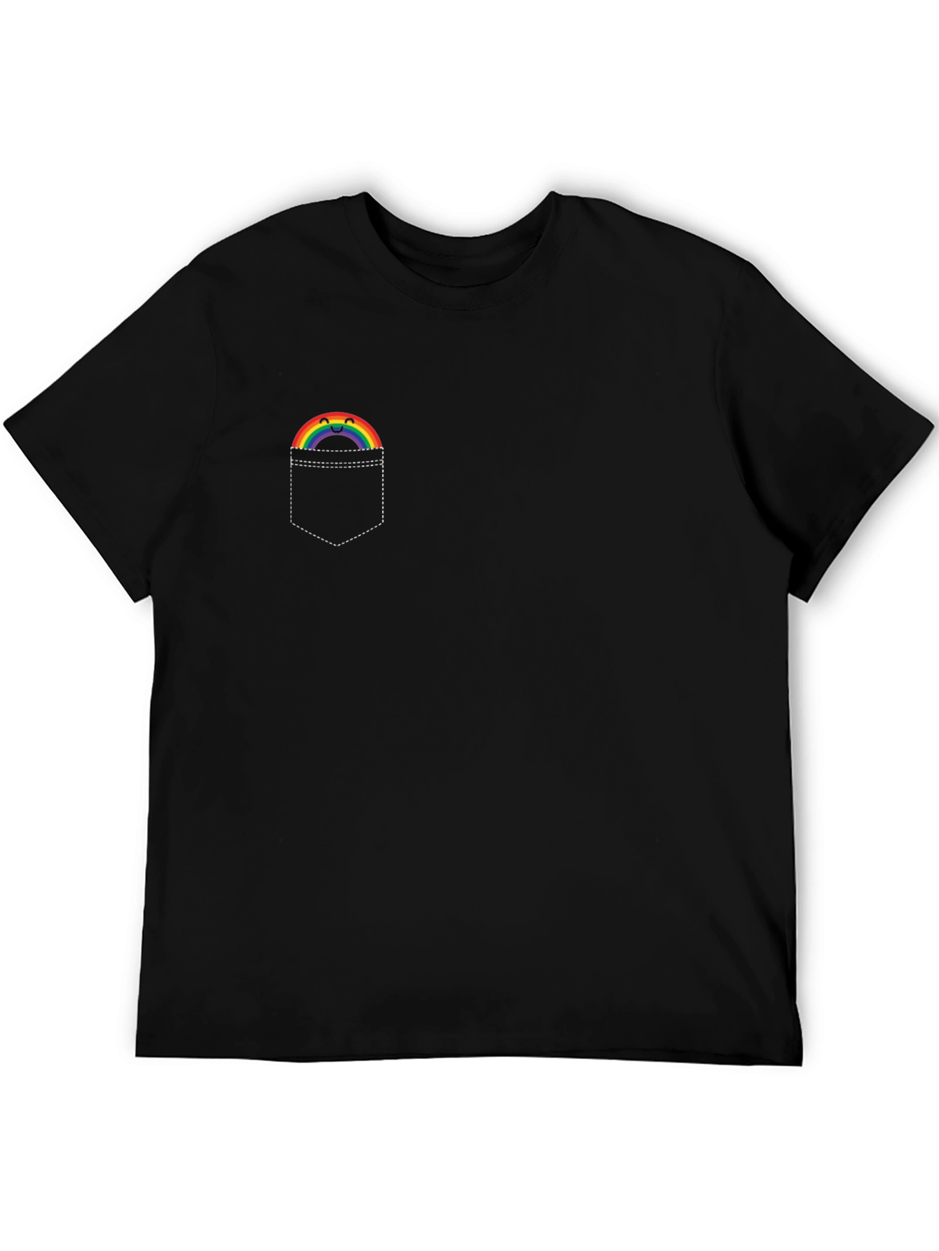 Rainbow Pocket Graphic T-Shirt - Soft Cotton Tee