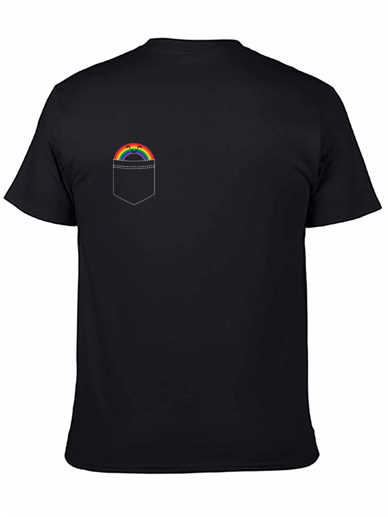 Rainbow Pocket Graphic T-Shirt - Soft Cotton Tee