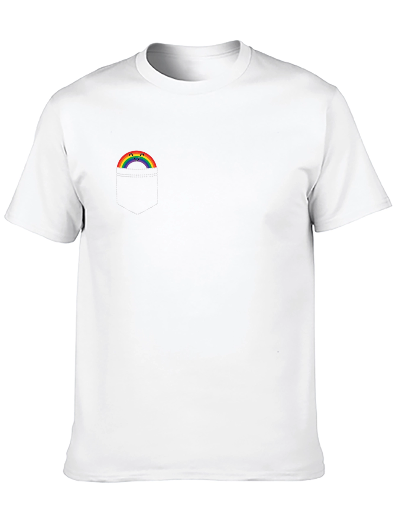 Rainbow Pocket Graphic T-Shirt - Soft Cotton Tee