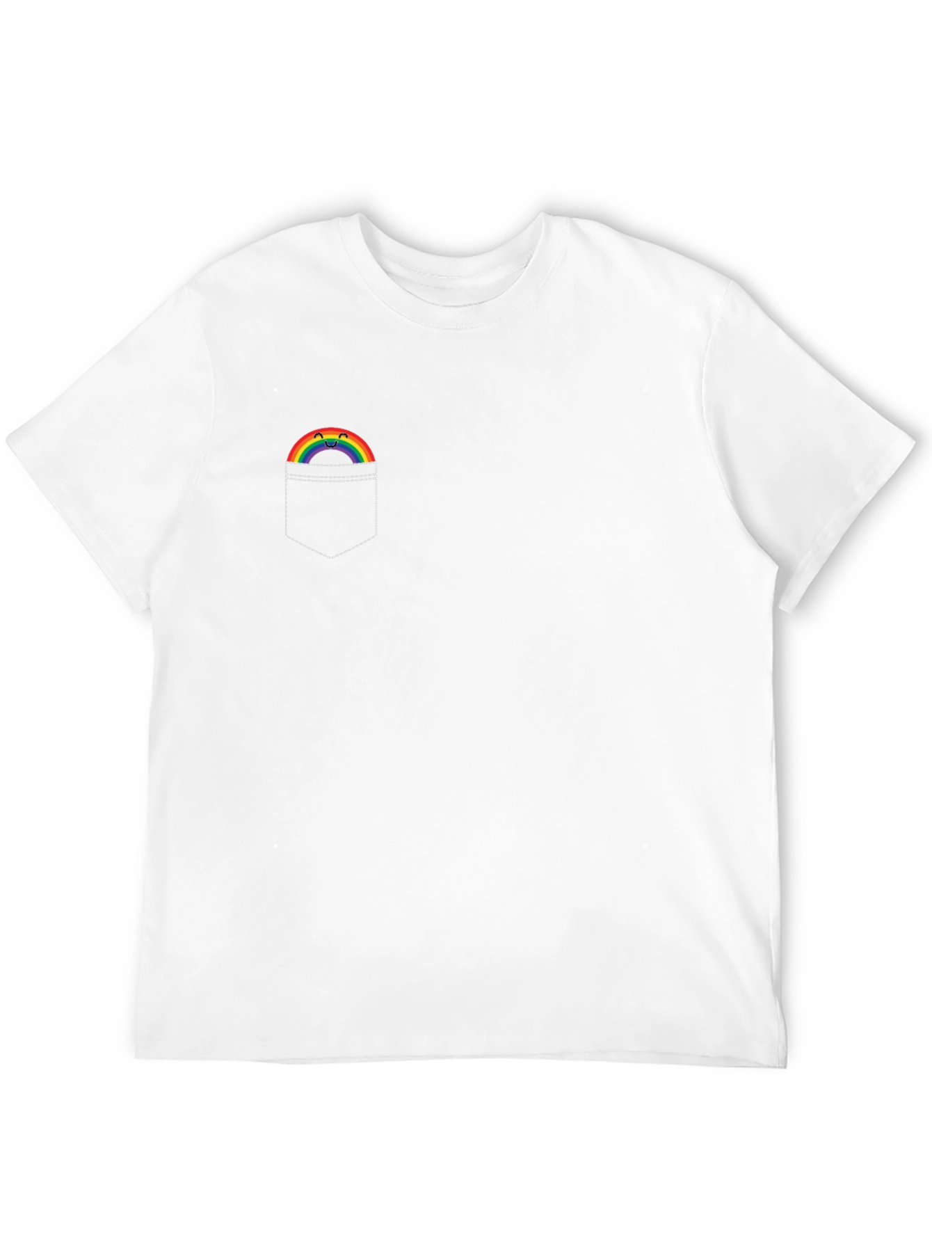 Rainbow Pocket Graphic T-Shirt - Soft Cotton Tee