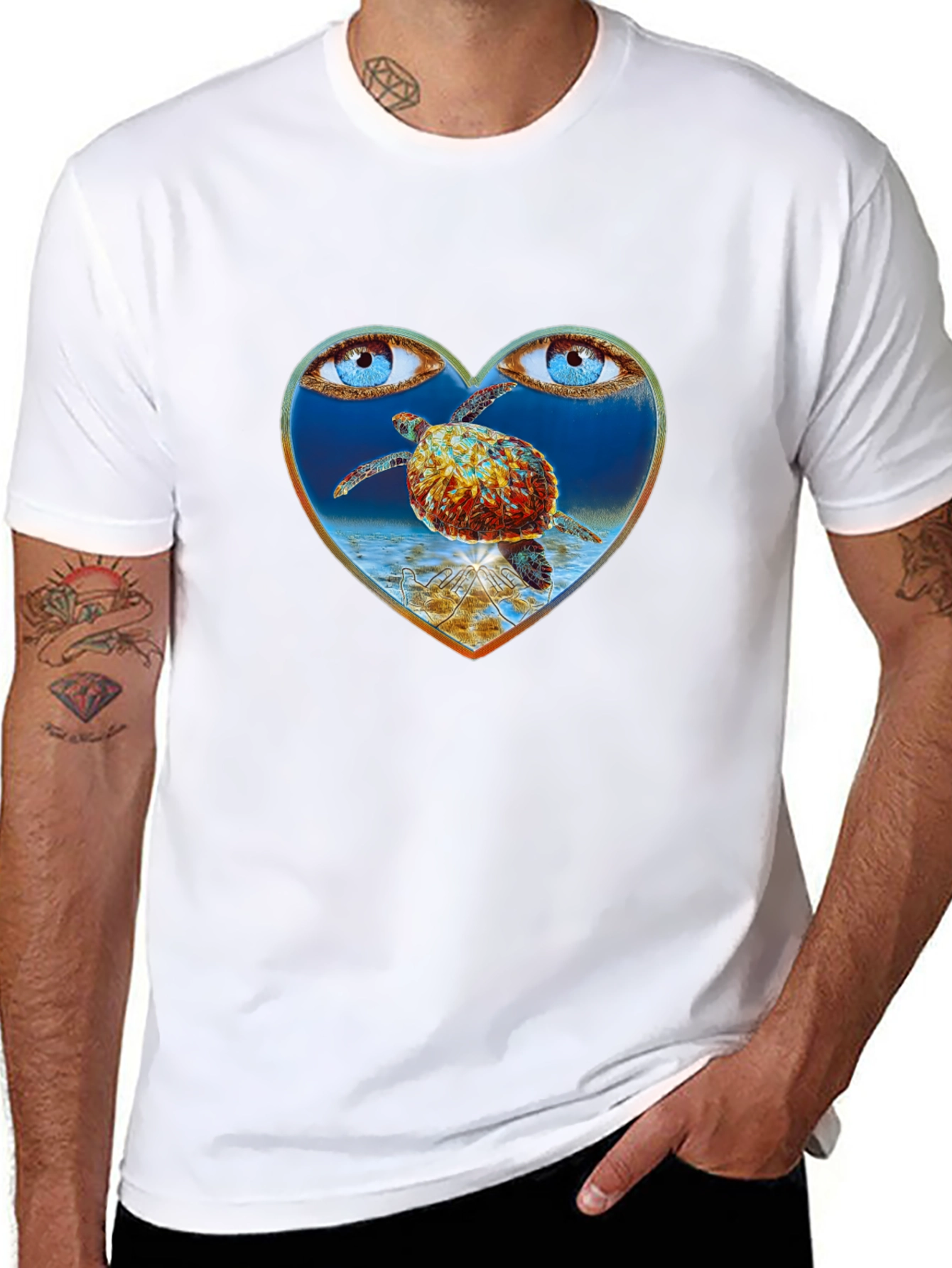 Turtle Eye Heart Graphic Tee