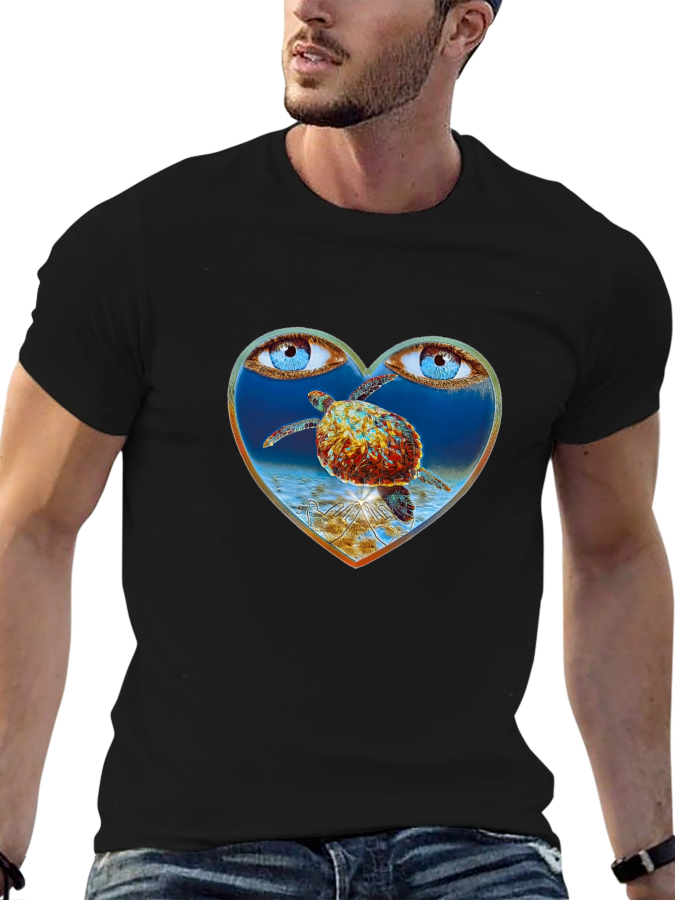 Turtle Eye Heart Graphic Tee