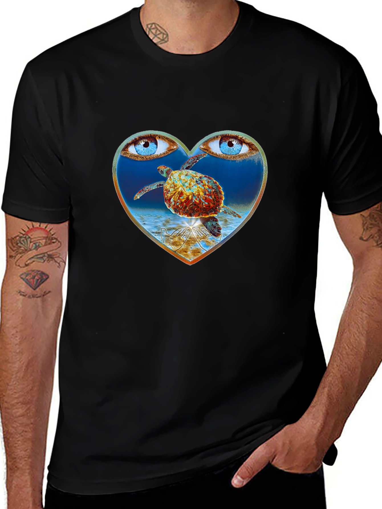 Turtle Eye Heart Graphic Tee