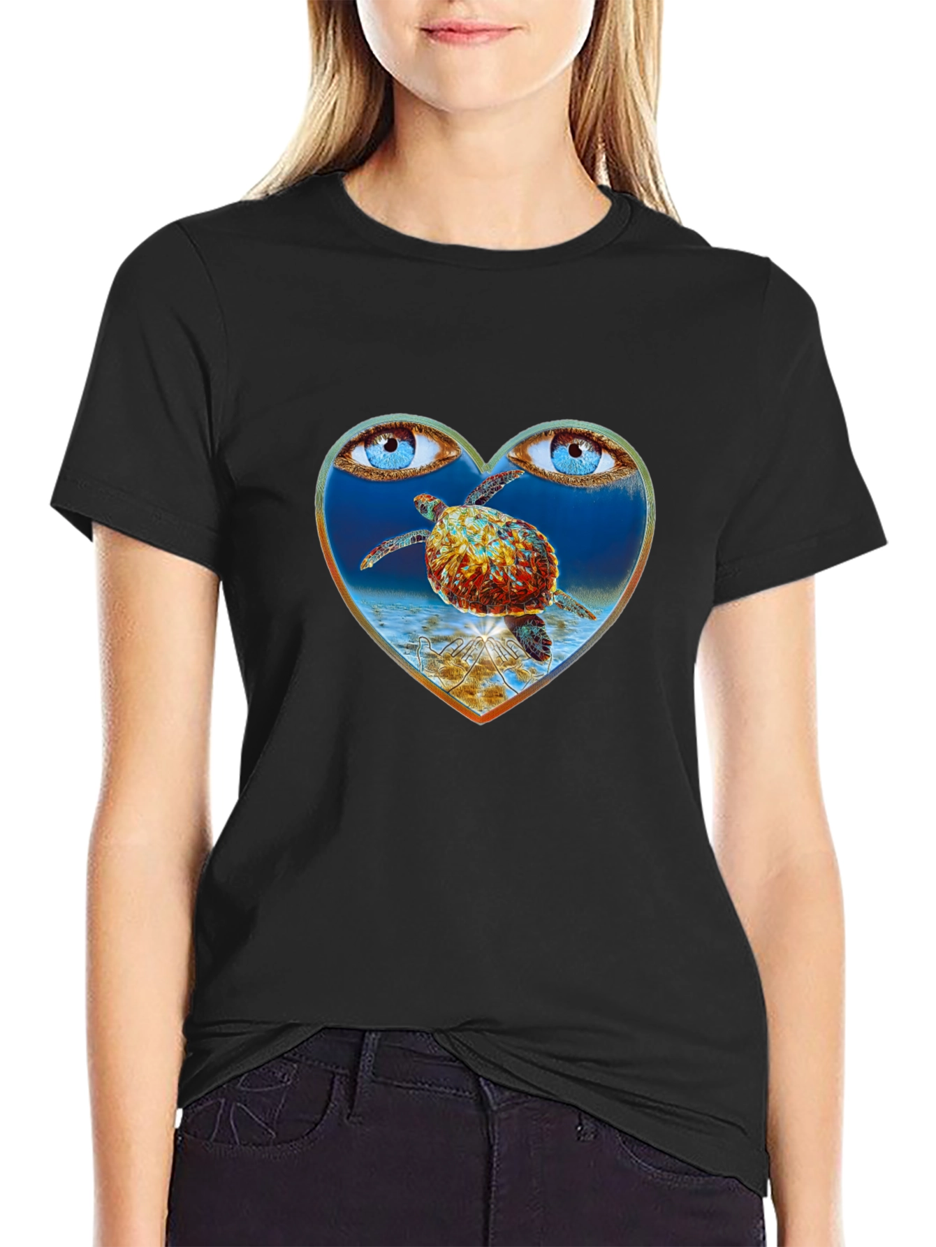 Turtle Eye Heart Graphic Tee
