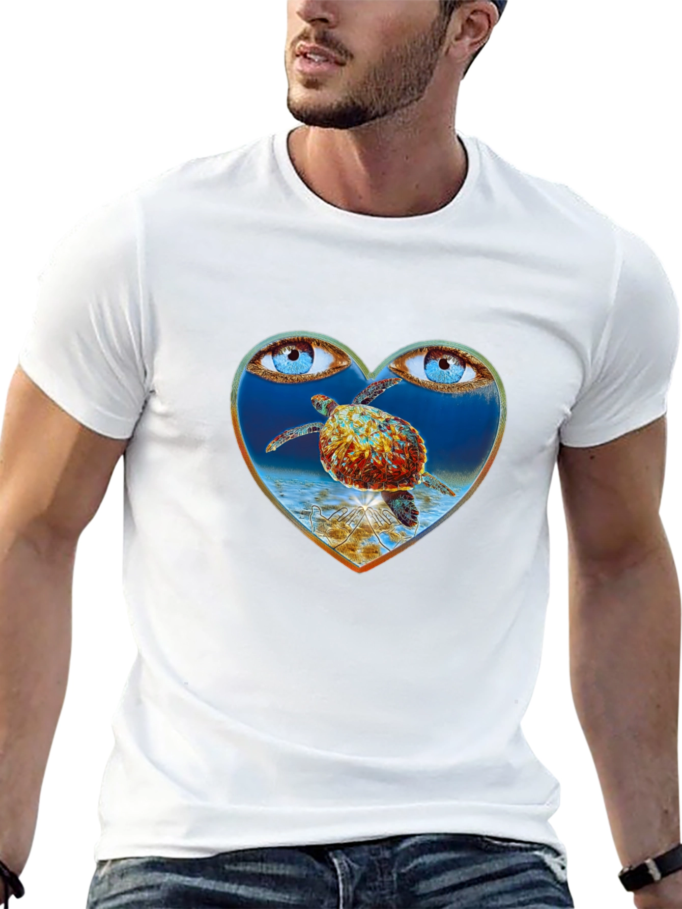 Turtle Eye Heart Graphic Tee