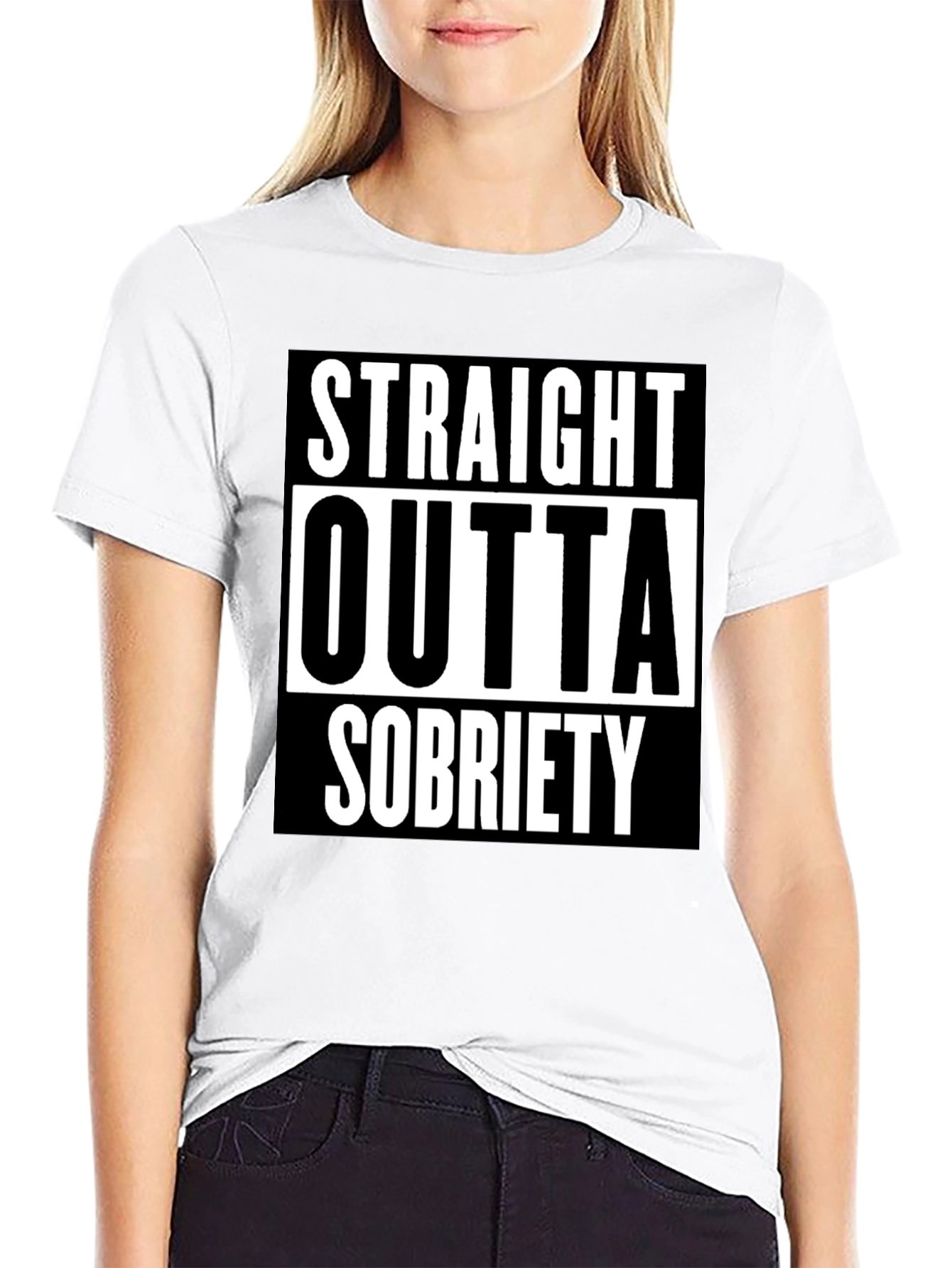 Straight Outta Sobriety Black Graphic Tee