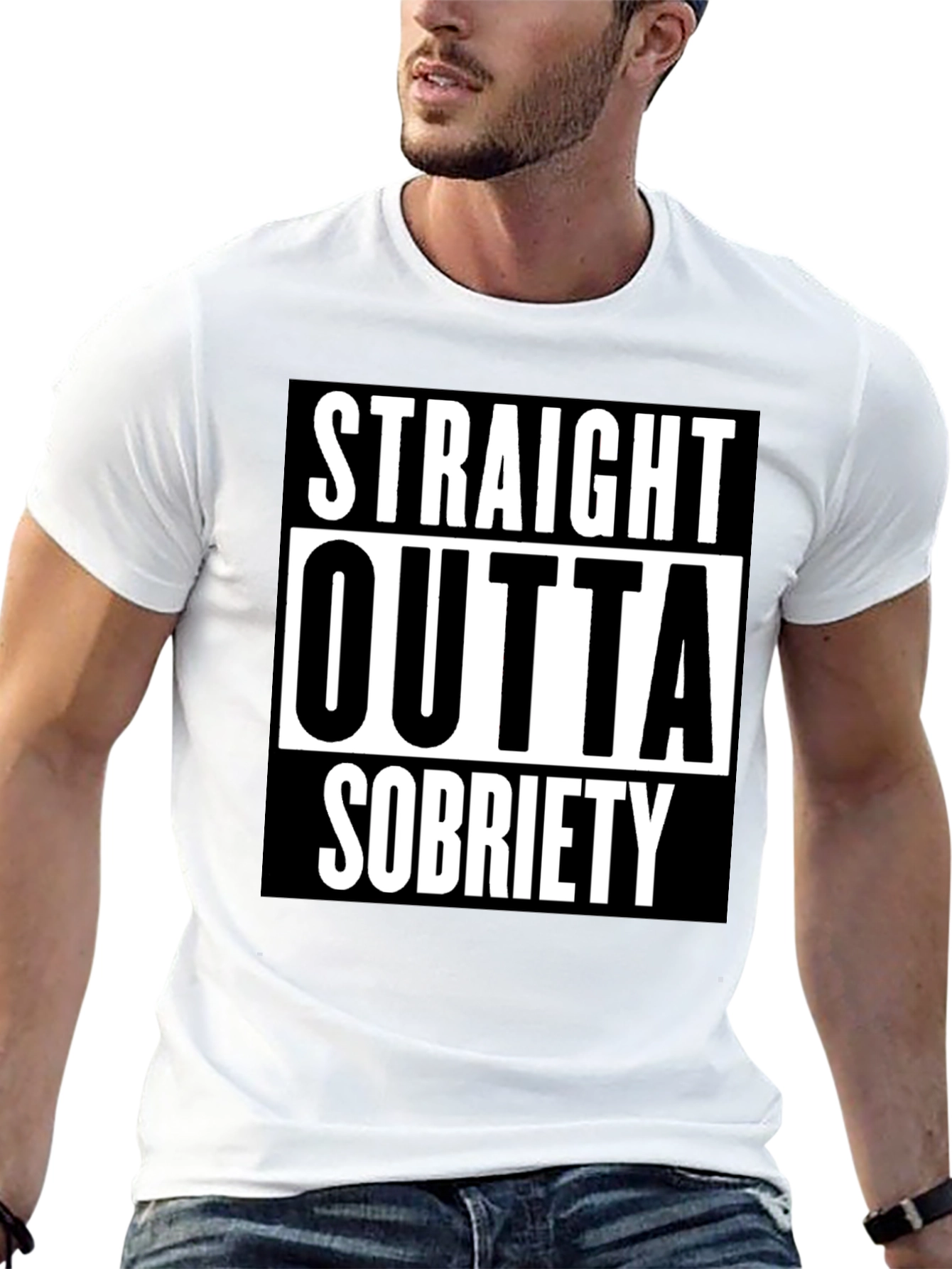 Straight Outta Sobriety Black Graphic Tee