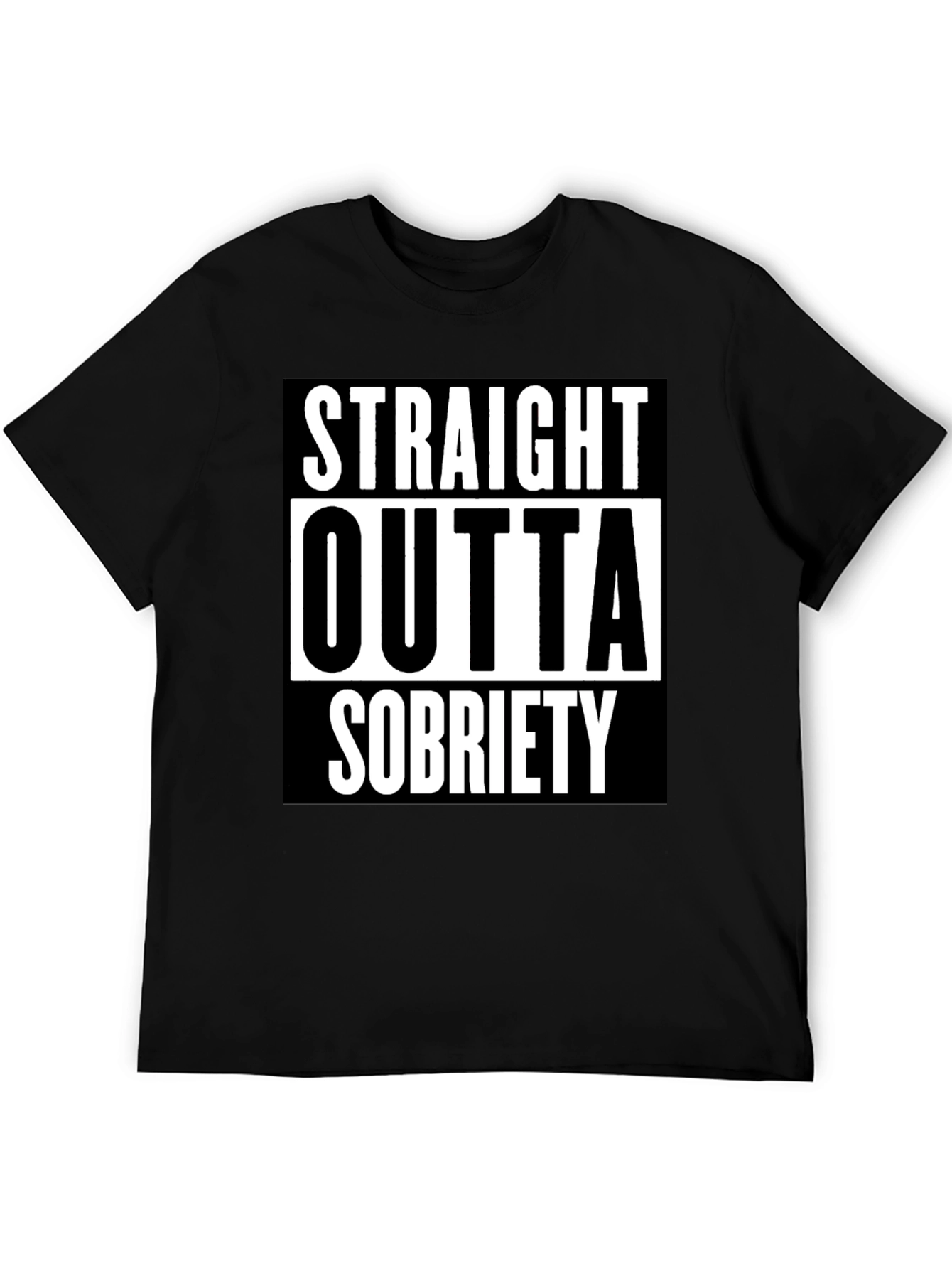 Straight Outta Sobriety Black Graphic Tee