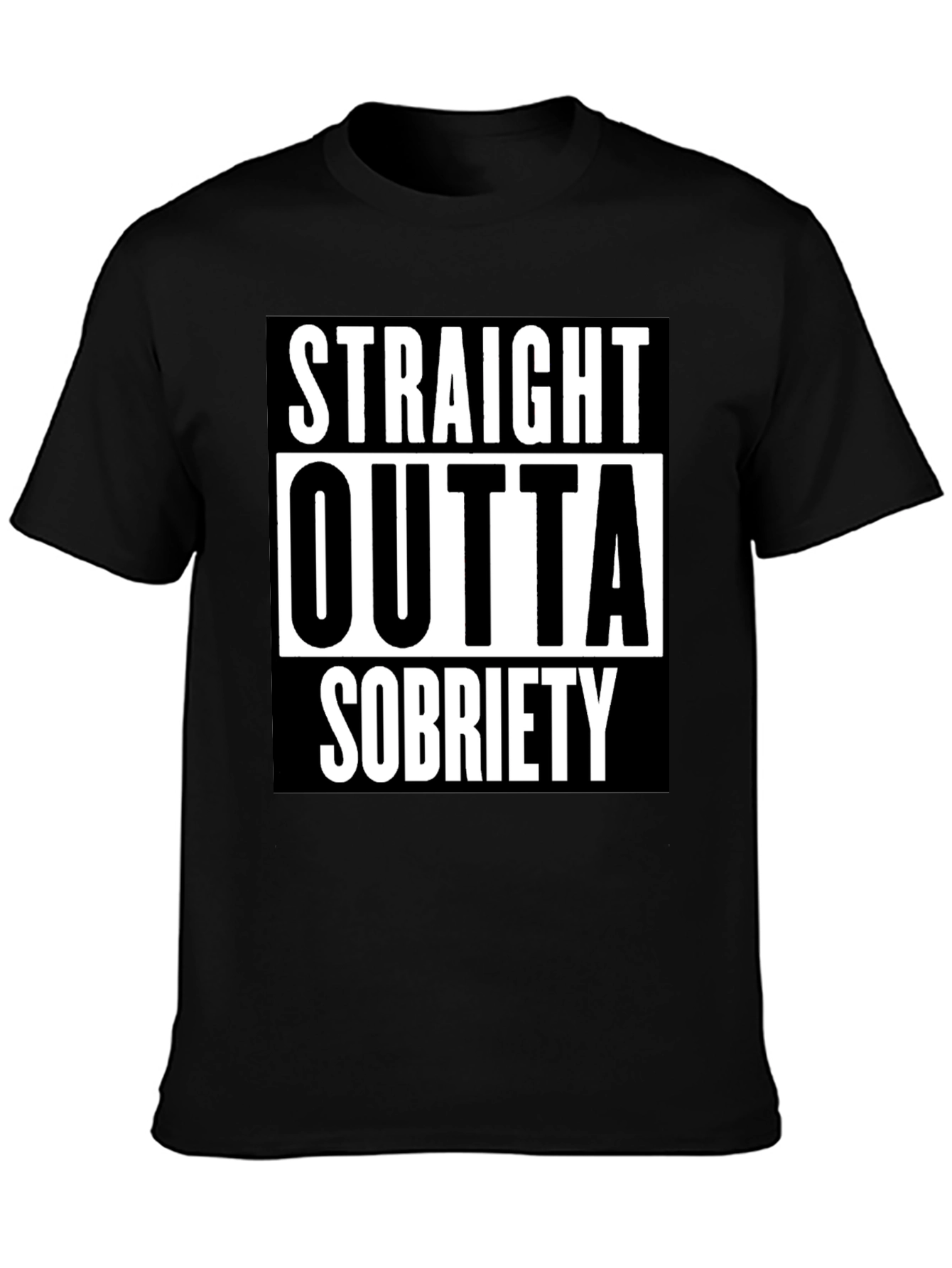 Straight Outta Sobriety Black Graphic Tee