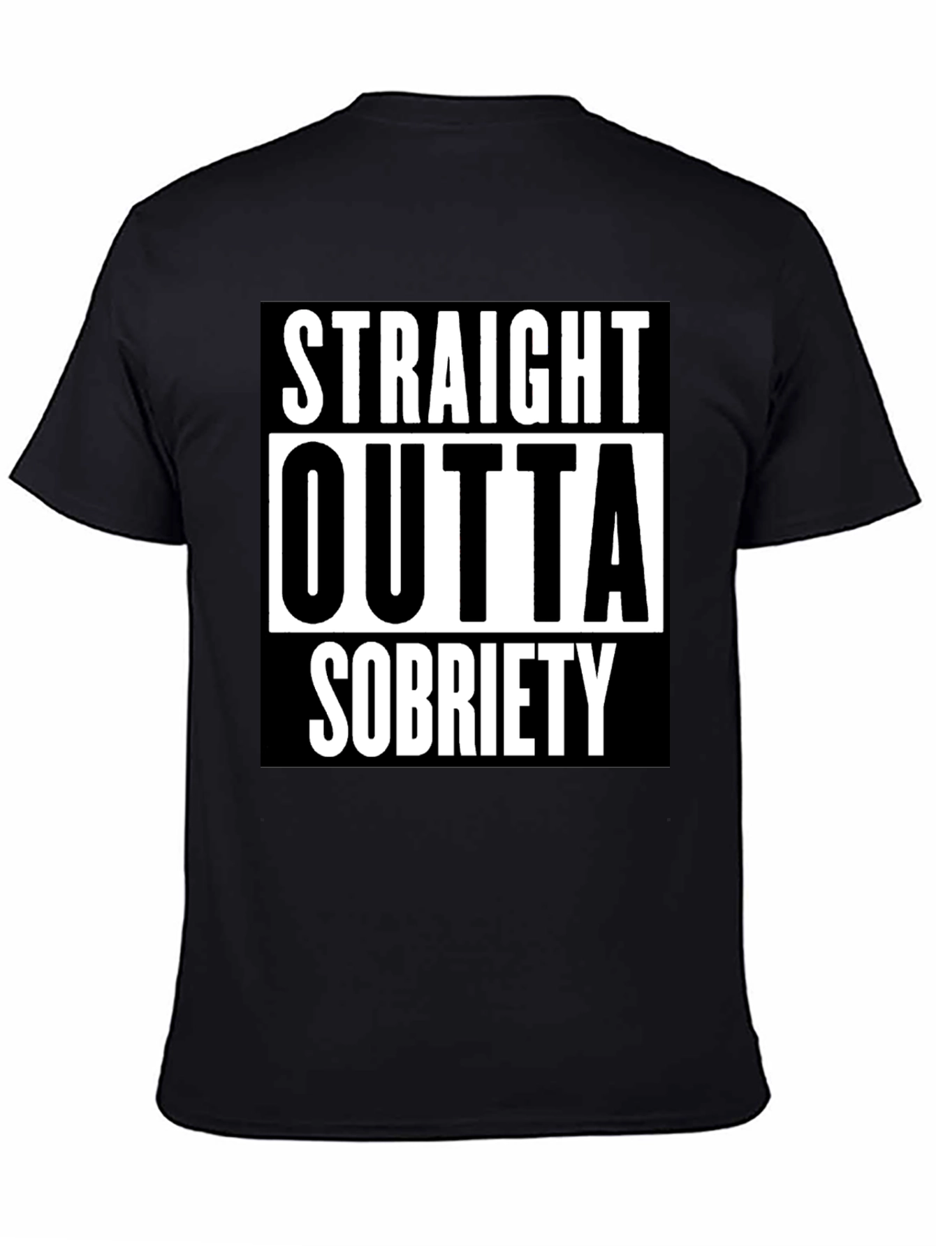 Straight Outta Sobriety Black Graphic Tee
