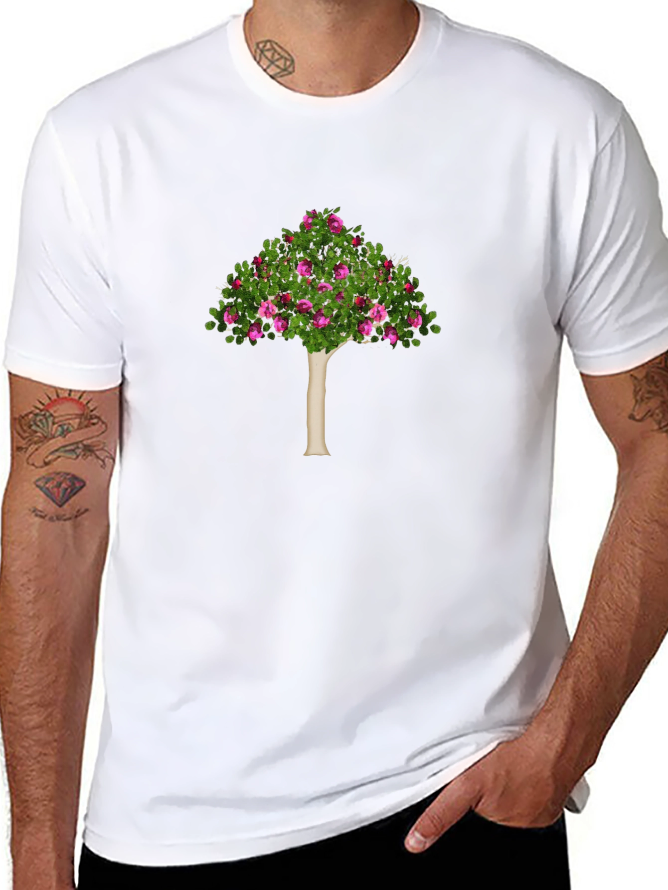 Floral Tree Graphic Tee - Stylish Nature Design
