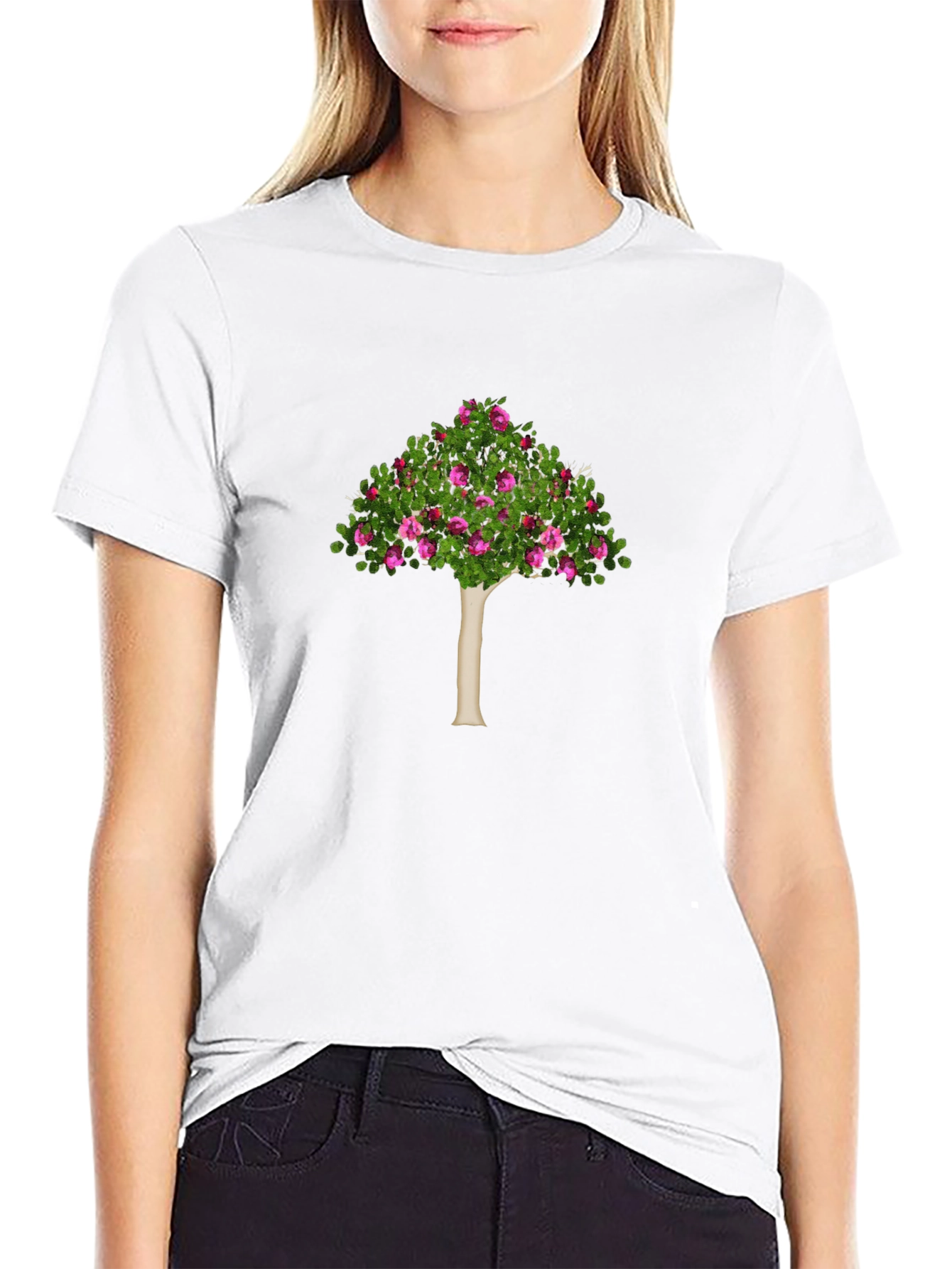 Floral Tree Graphic Tee - Stylish Nature Design