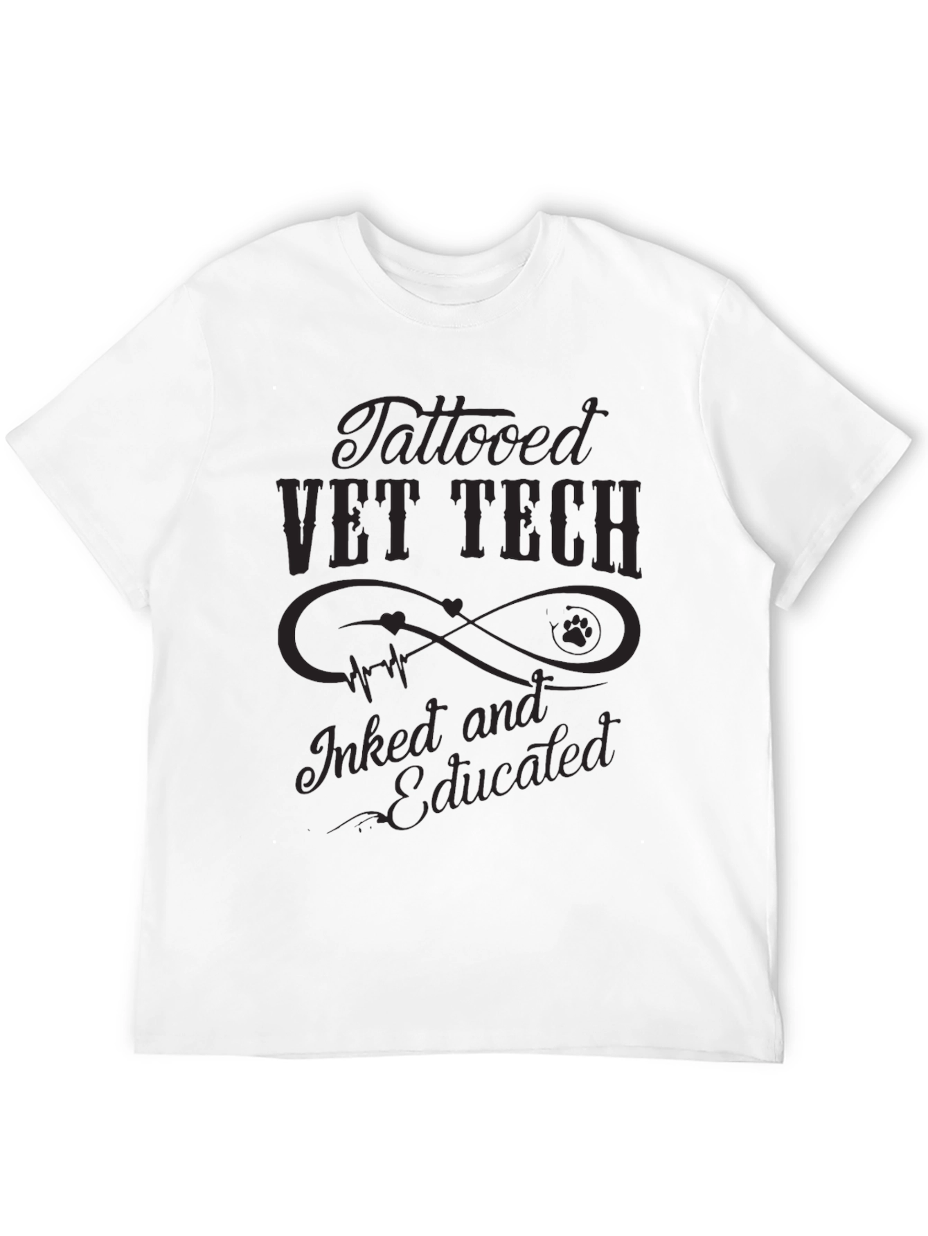 Tattooed Vet Tech T-Shirt - Inked & Educated Tee