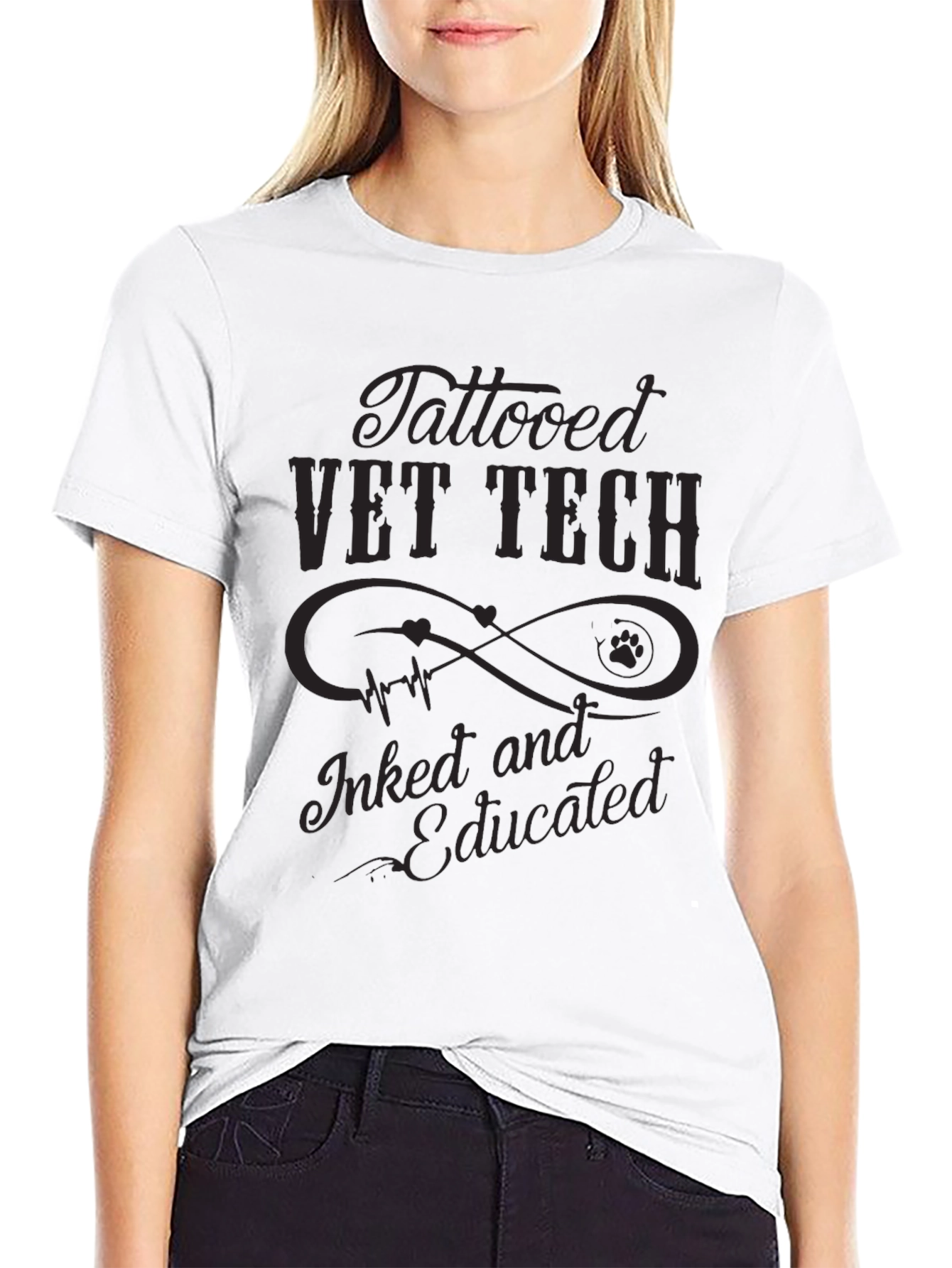 Tattooed Vet Tech T-Shirt - Inked & Educated Tee