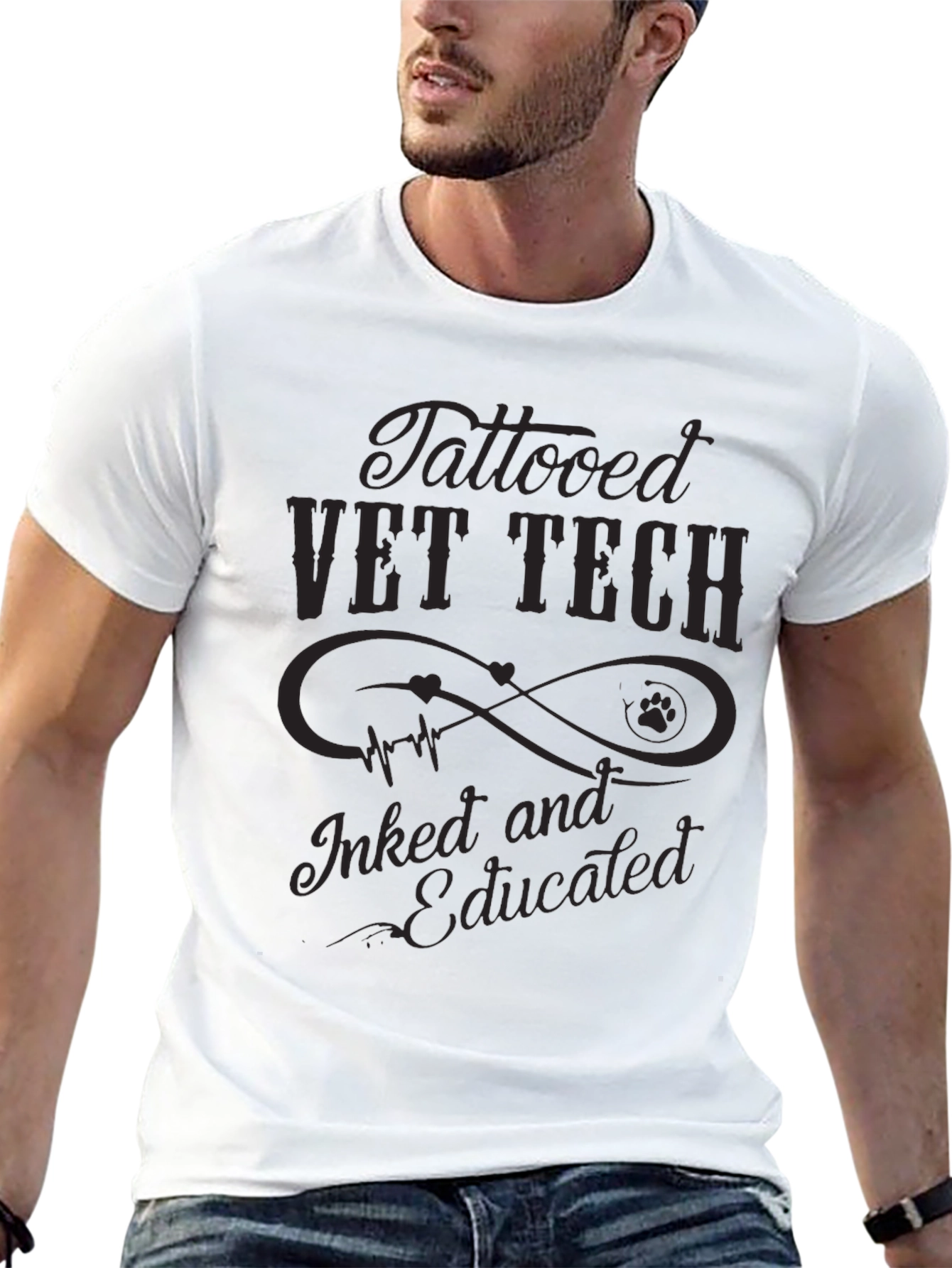 Tattooed Vet Tech T-Shirt - Inked & Educated Tee