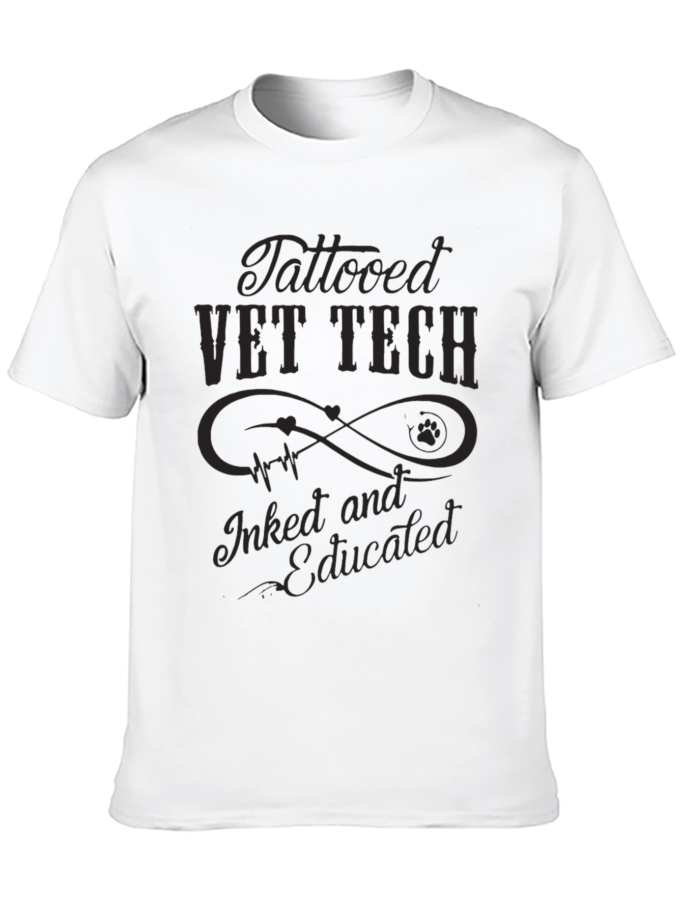 Tattooed Vet Tech T-Shirt - Inked & Educated Tee