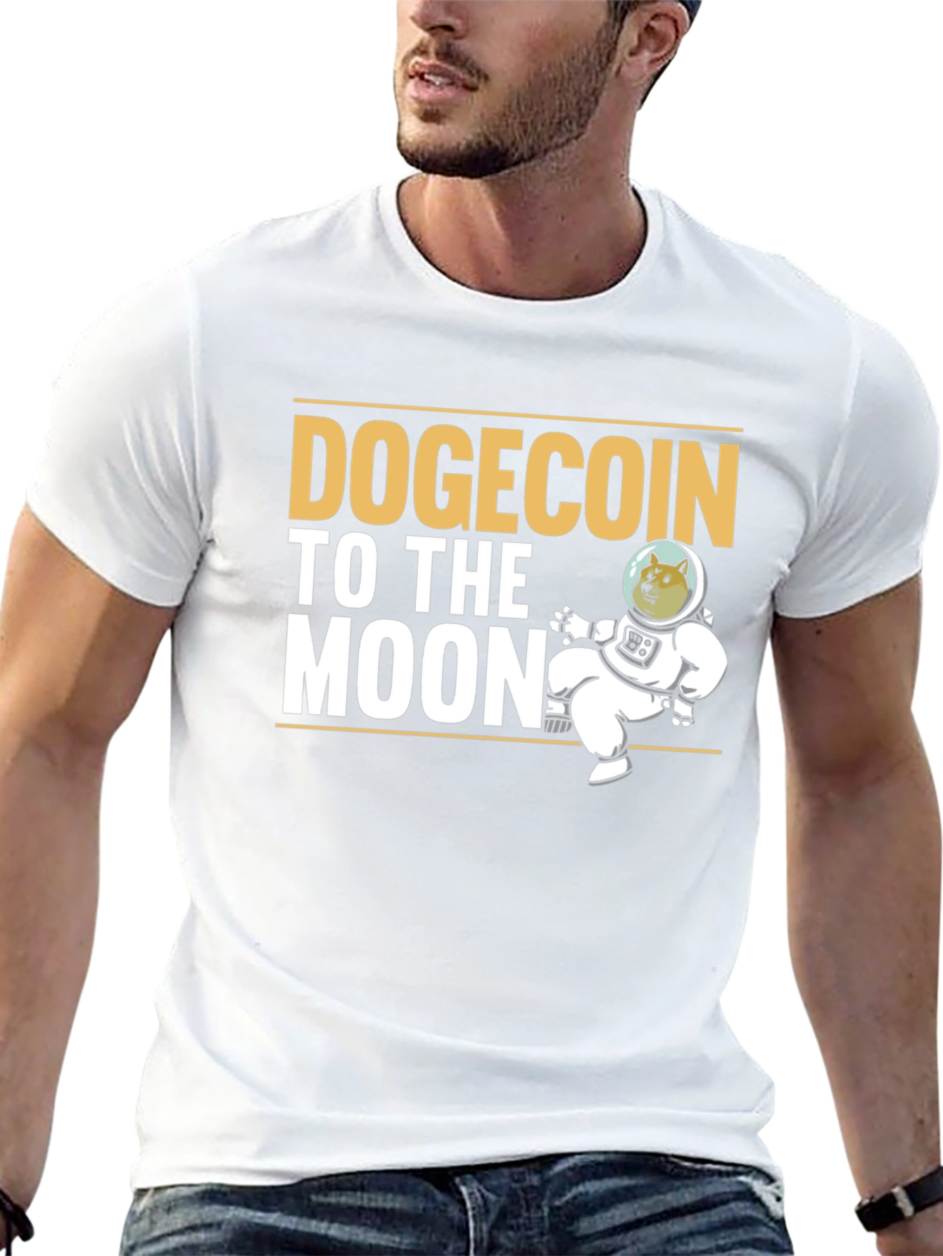 Dogecoin To The Moon Black T-Shirt