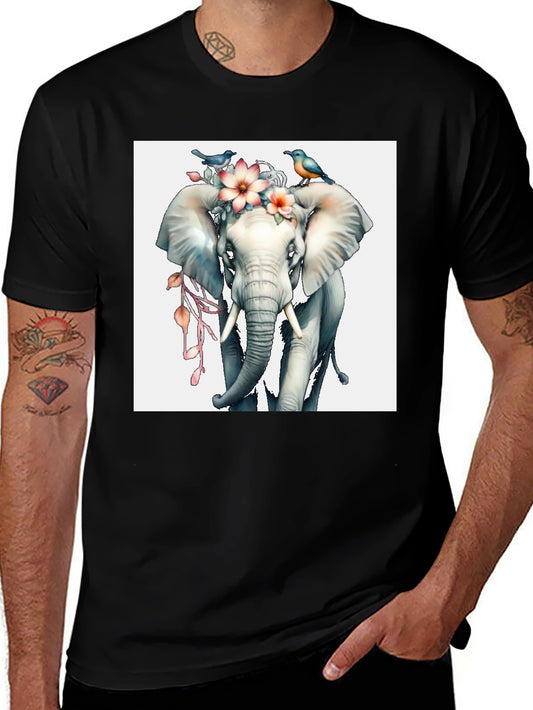 Elephant Floral Tee - Mens Graphic T-Shirt