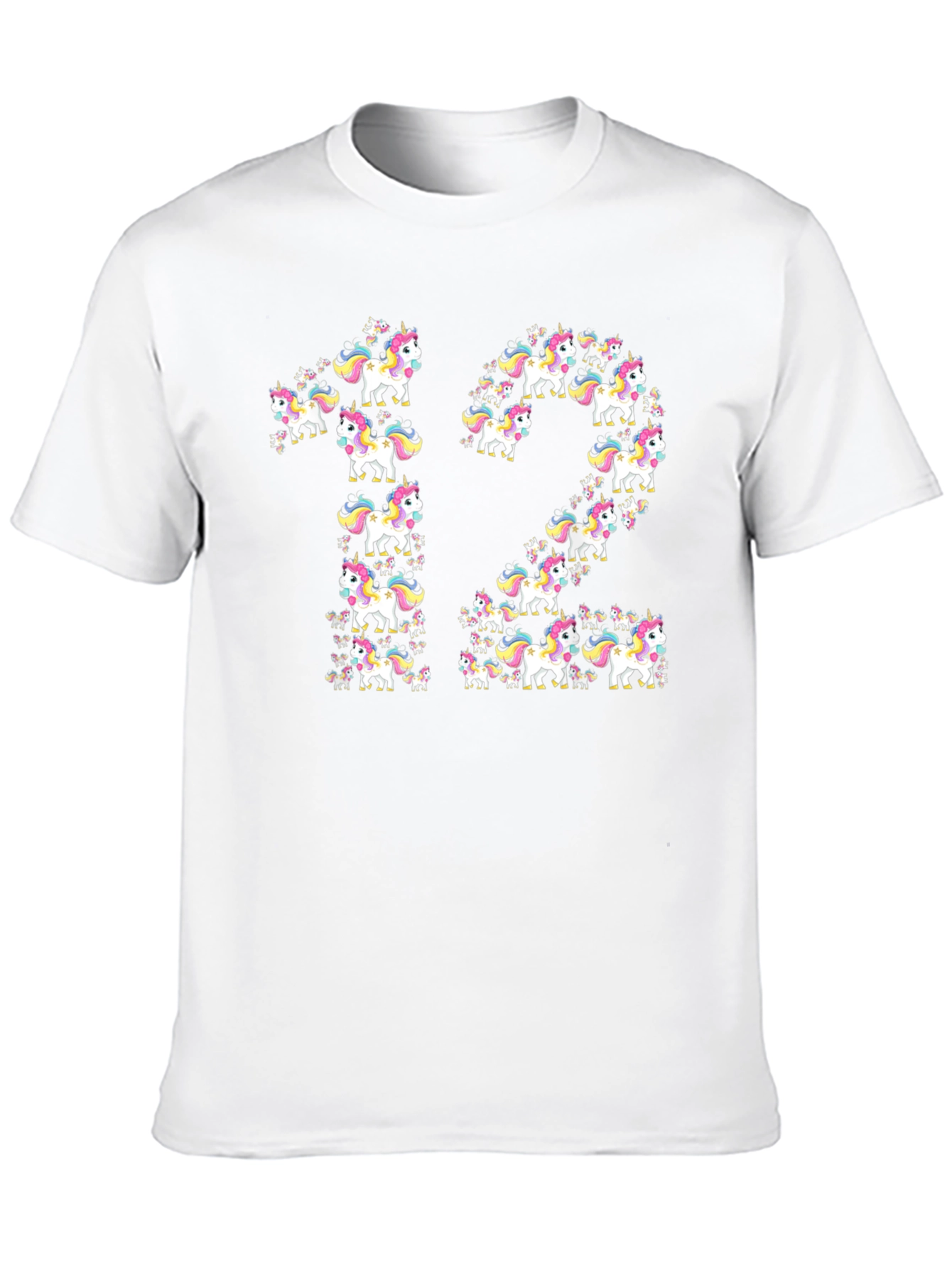 Unicorn 12th Birthday T-Shirt - Black