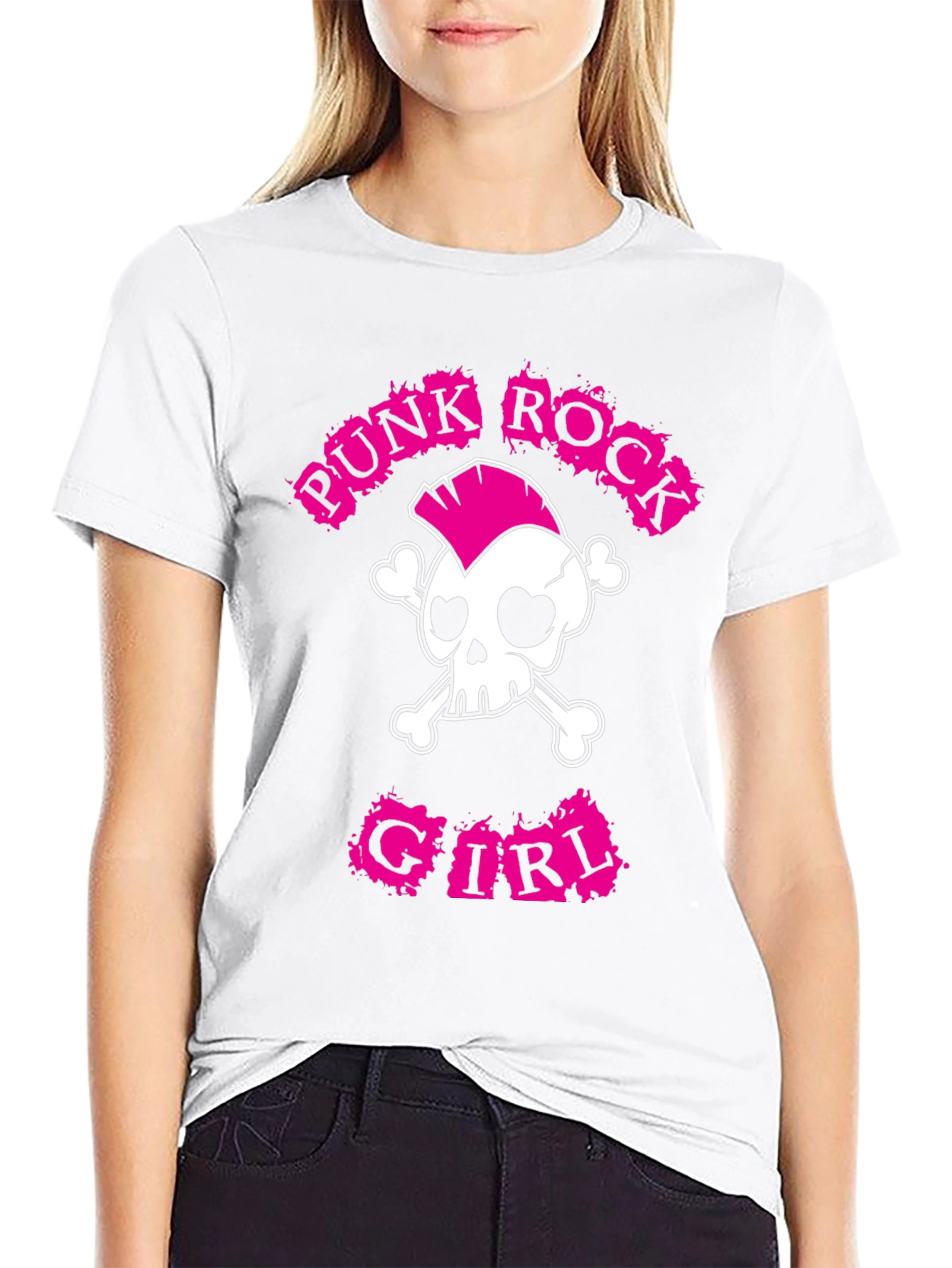 Punk Rock Girl T-Shirt: Skull & Crossbones Tee