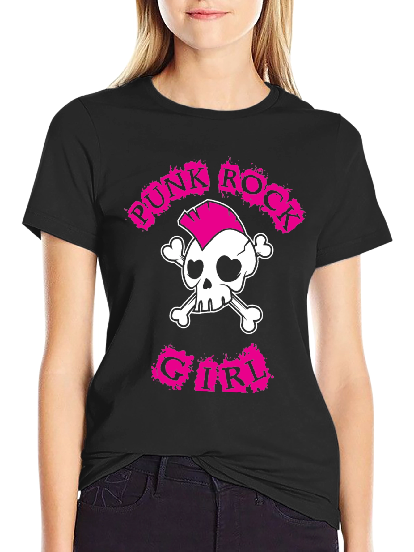 Punk Rock Girl T-Shirt: Skull & Crossbones Tee