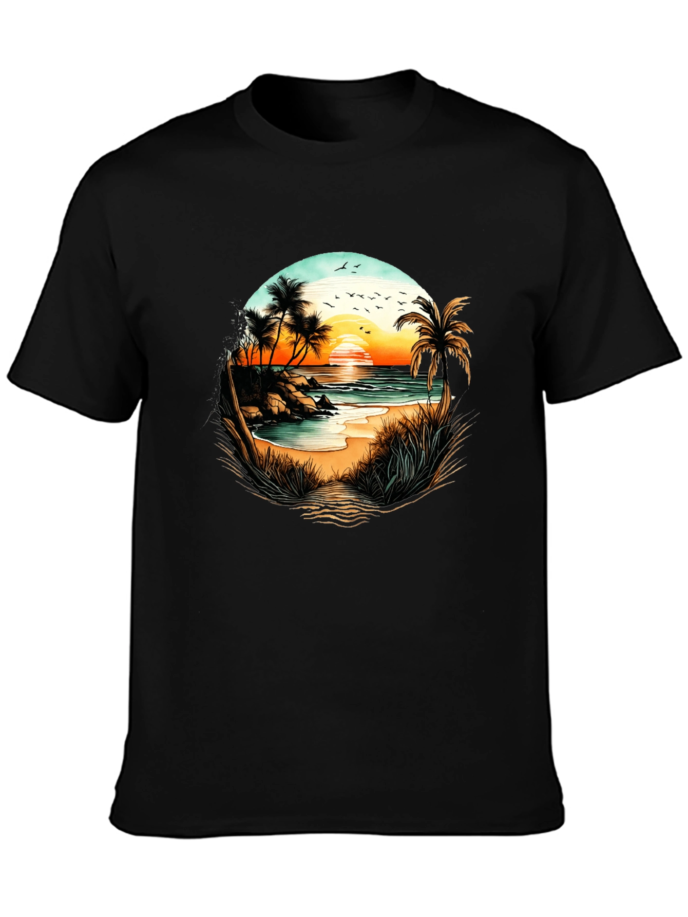 Sunset Beach Graphic Tee - Tropical Vibes