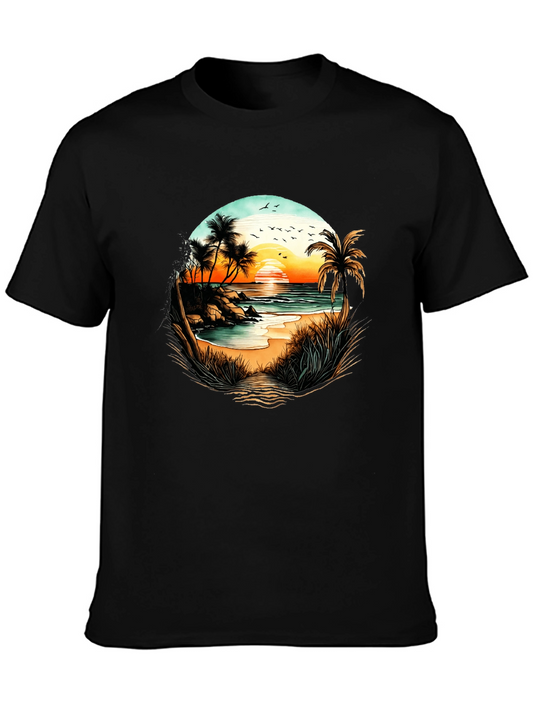Sunset Beach Graphic Tee - Tropical Vibes