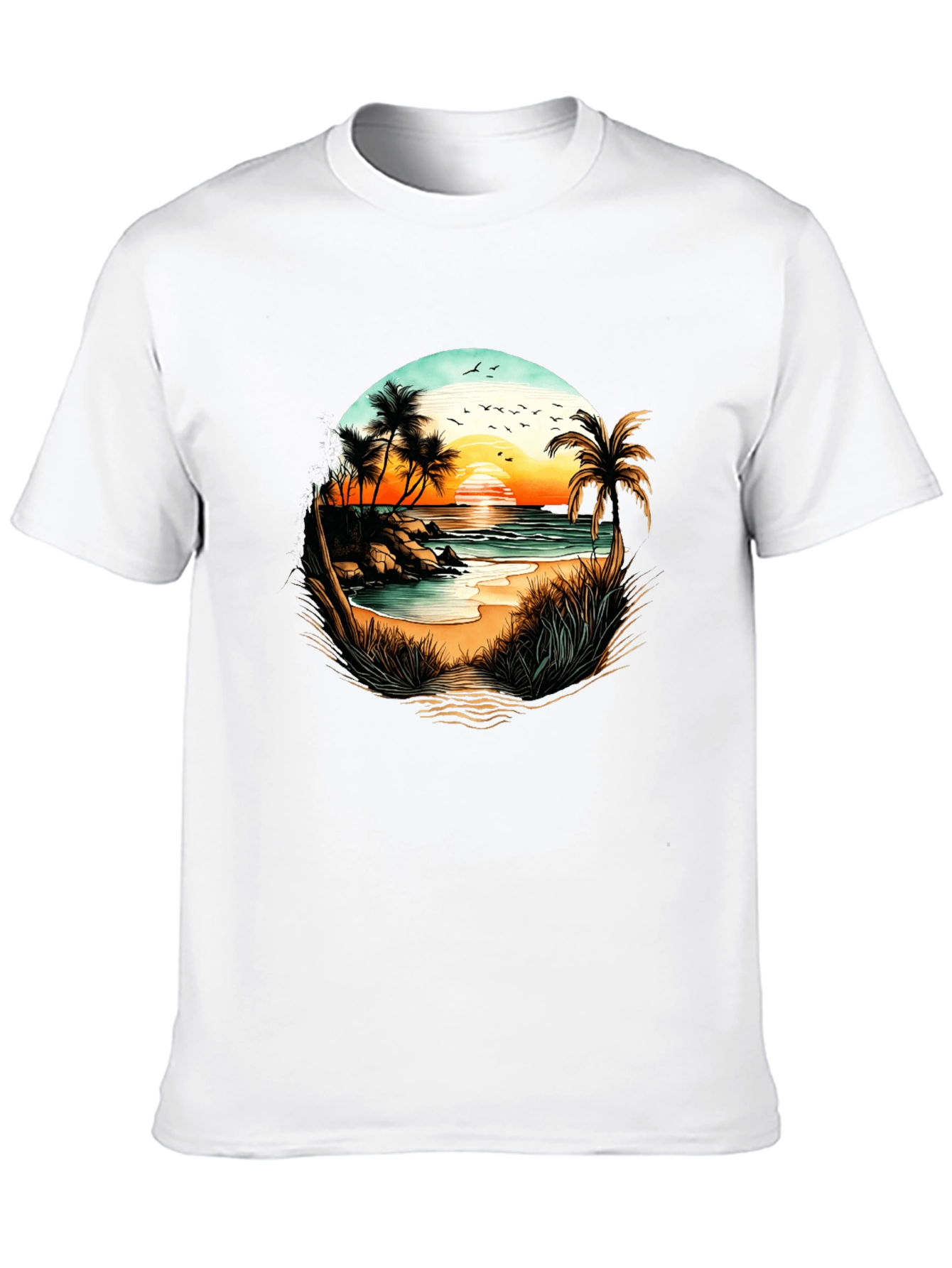 Sunset Beach Graphic Tee - Tropical Vibes