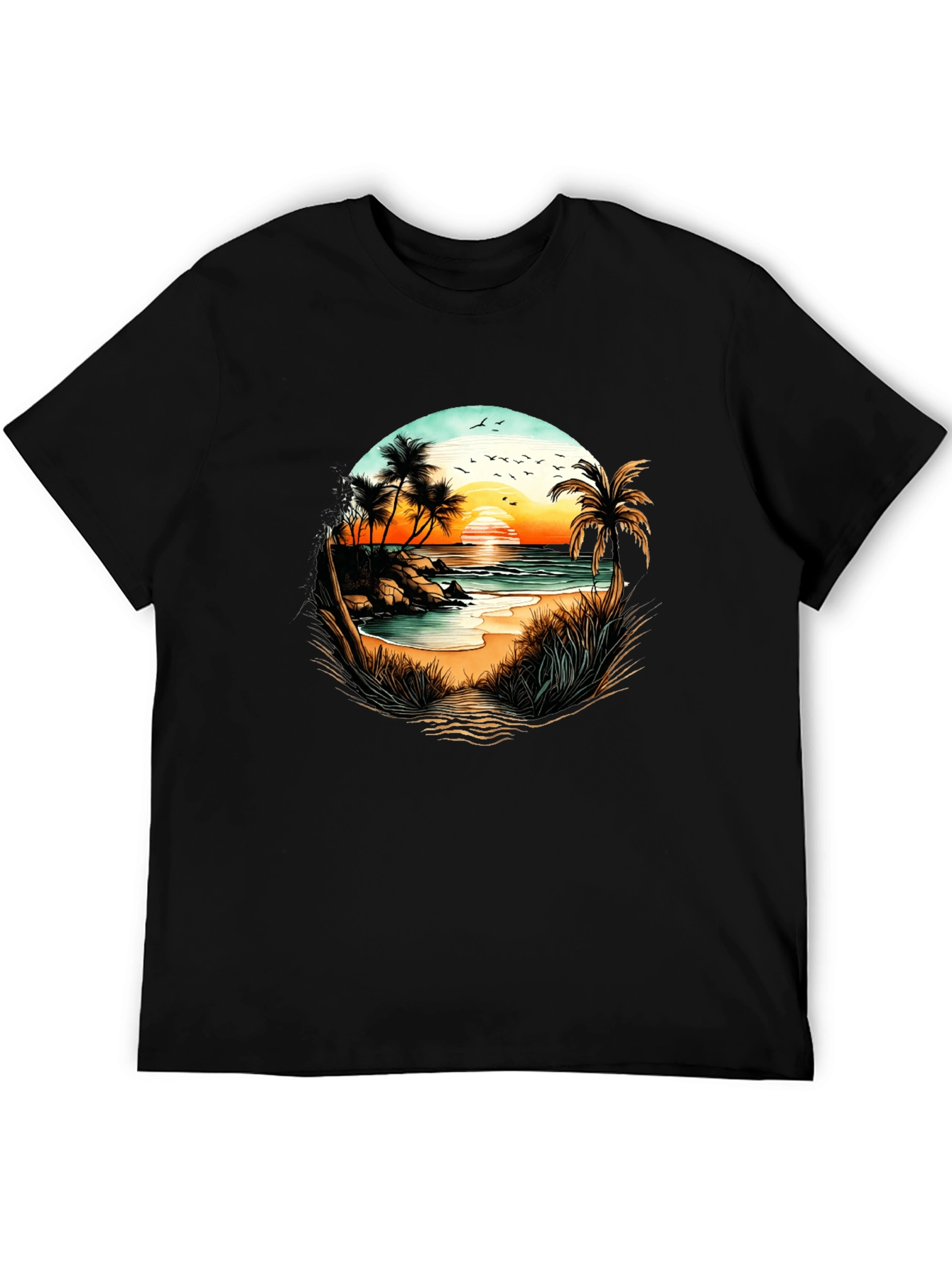 Sunset Beach Graphic Tee - Tropical Vibes