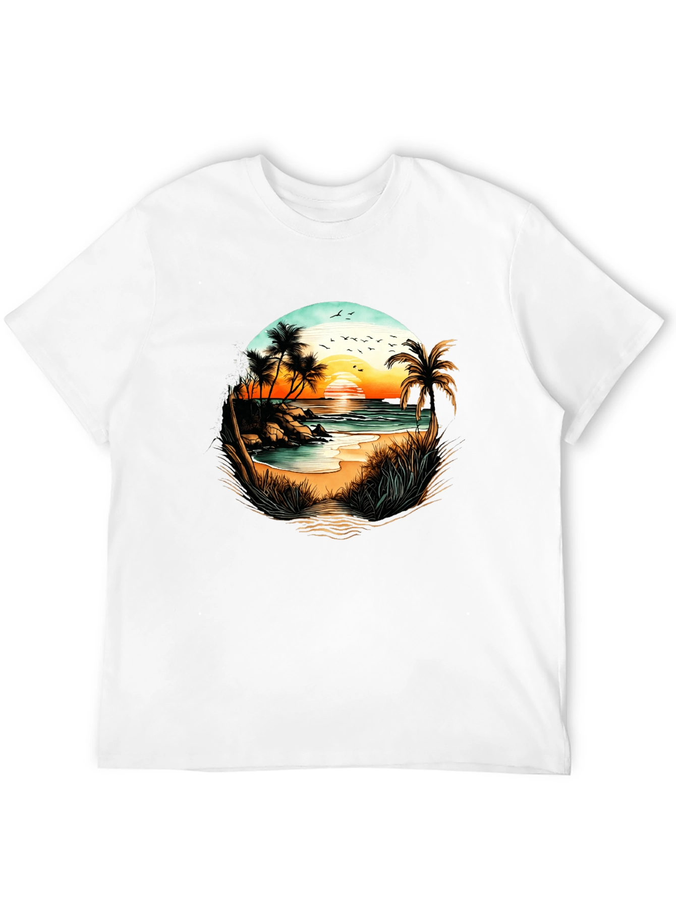 Sunset Beach Graphic Tee - Tropical Vibes