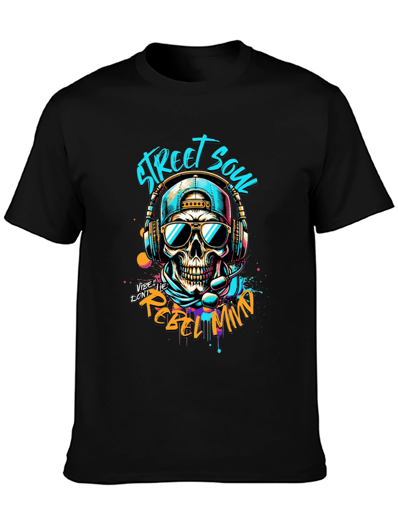 Street Soul Rebel Skull Graphic T-Shirt