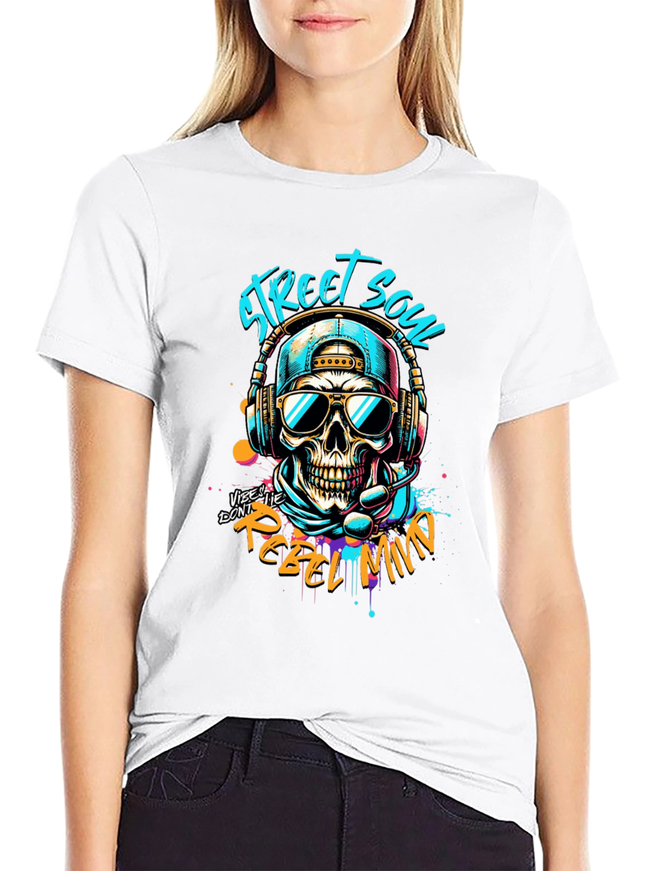Street Soul Rebel Skull Graphic T-Shirt