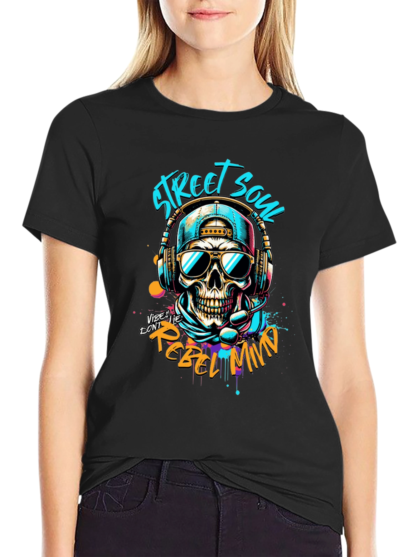Street Soul Rebel Skull Graphic T-Shirt