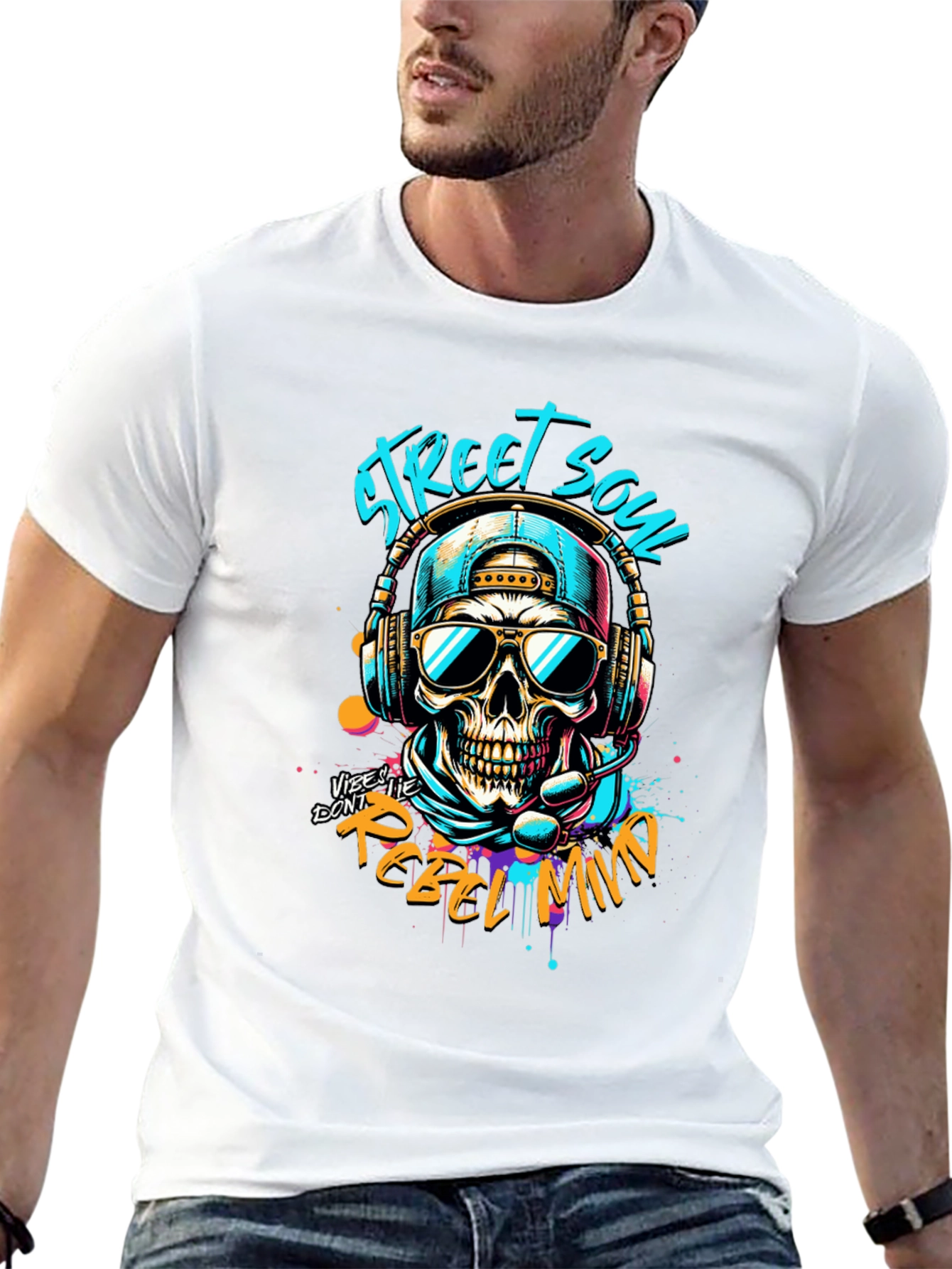 Street Soul Rebel Skull Graphic T-Shirt