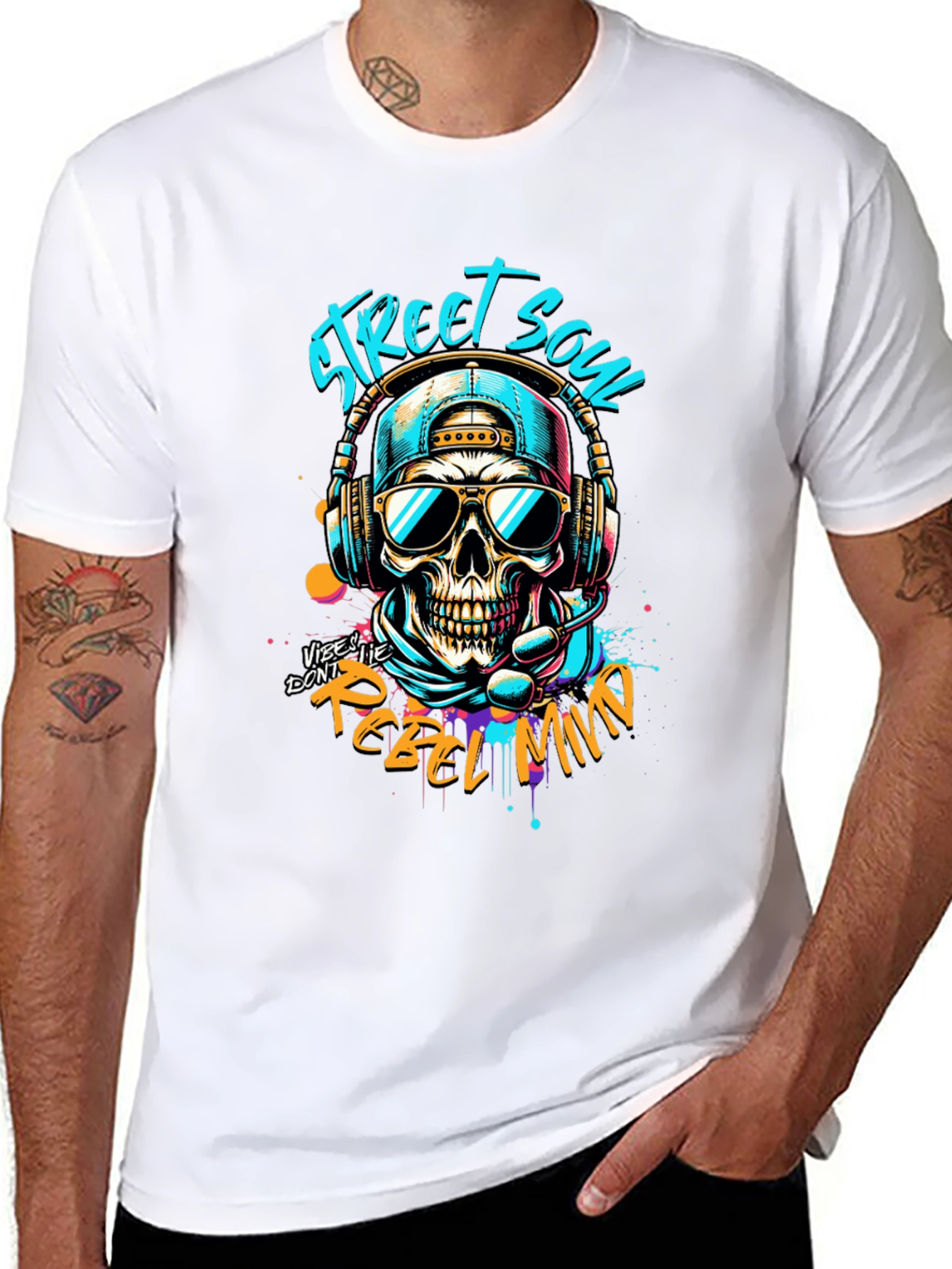 Street Soul Rebel Skull Graphic T-Shirt