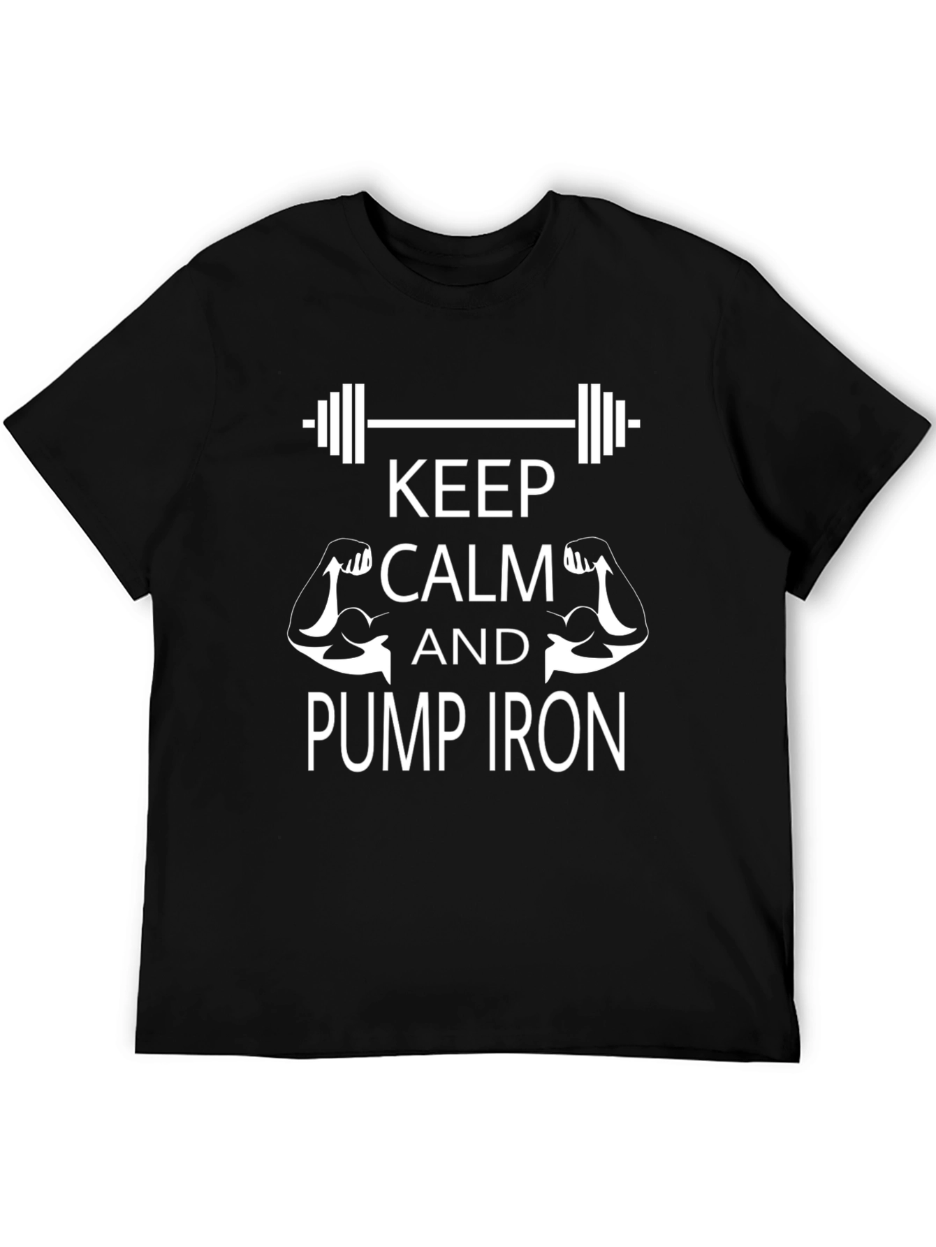 Keep Calm Pump Iron Black T-Shirt
