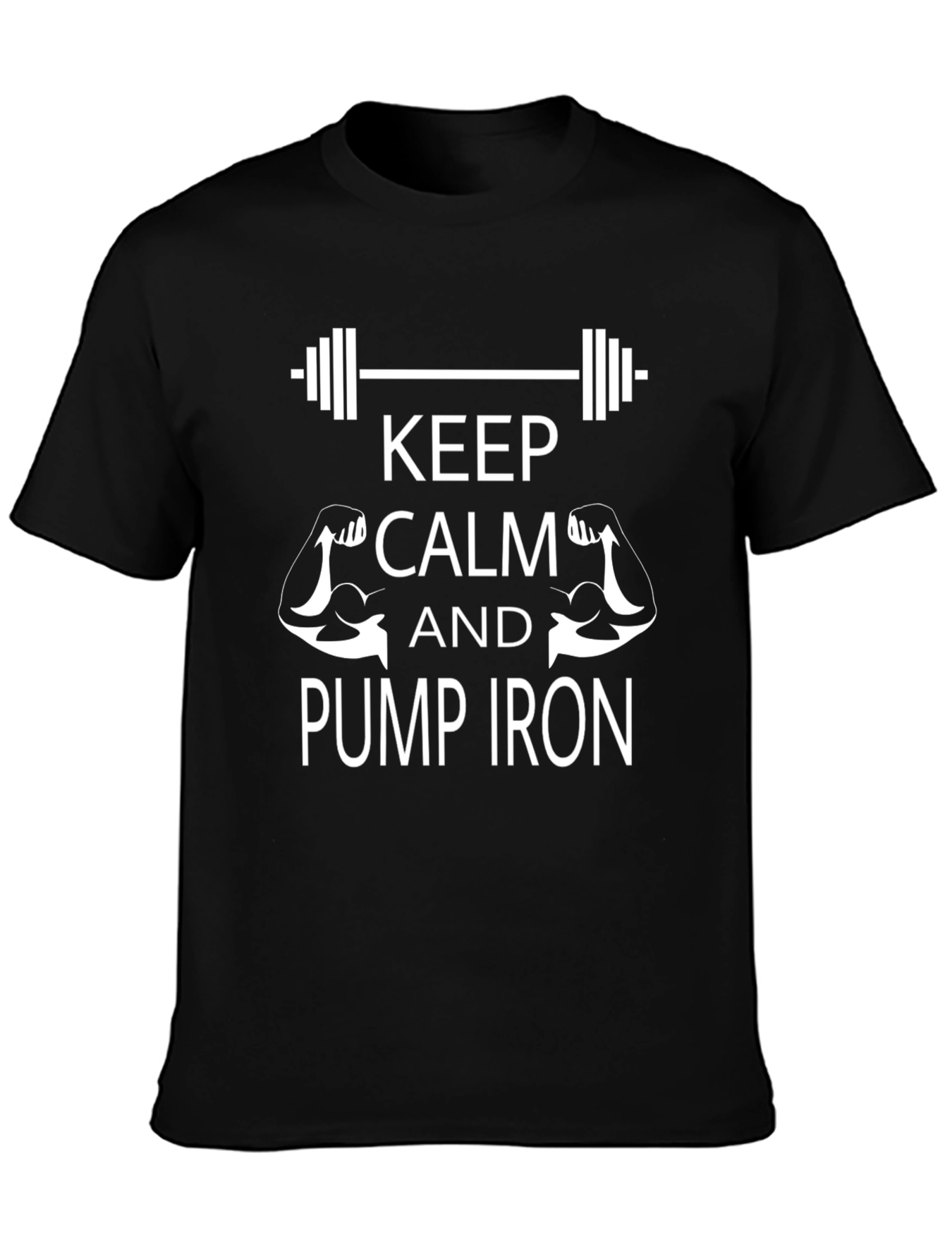Keep Calm Pump Iron Black T-Shirt