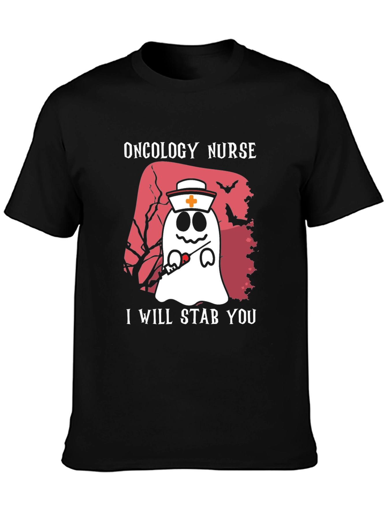 Oncology Nurse Ghost T-Shirt - I Will Stab You