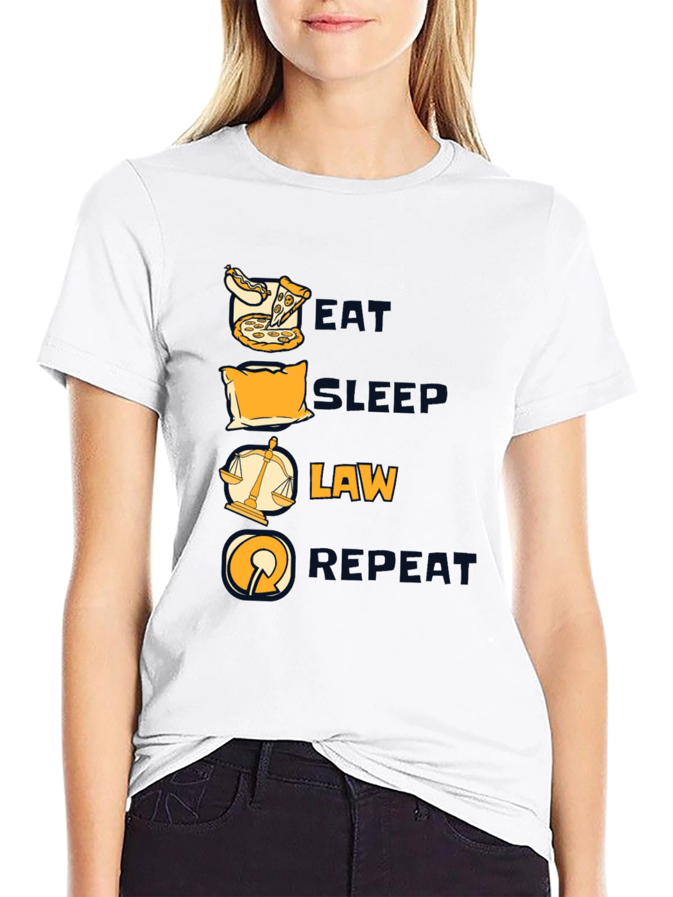 Eat Sleep Law Repeat Graphic T-Shirt