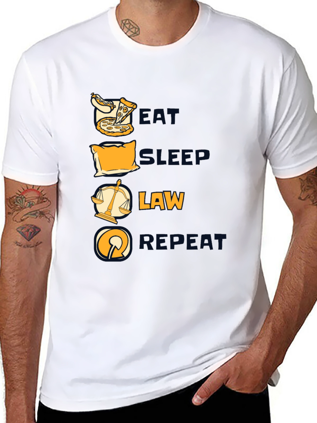 Eat Sleep Law Repeat Graphic T-Shirt