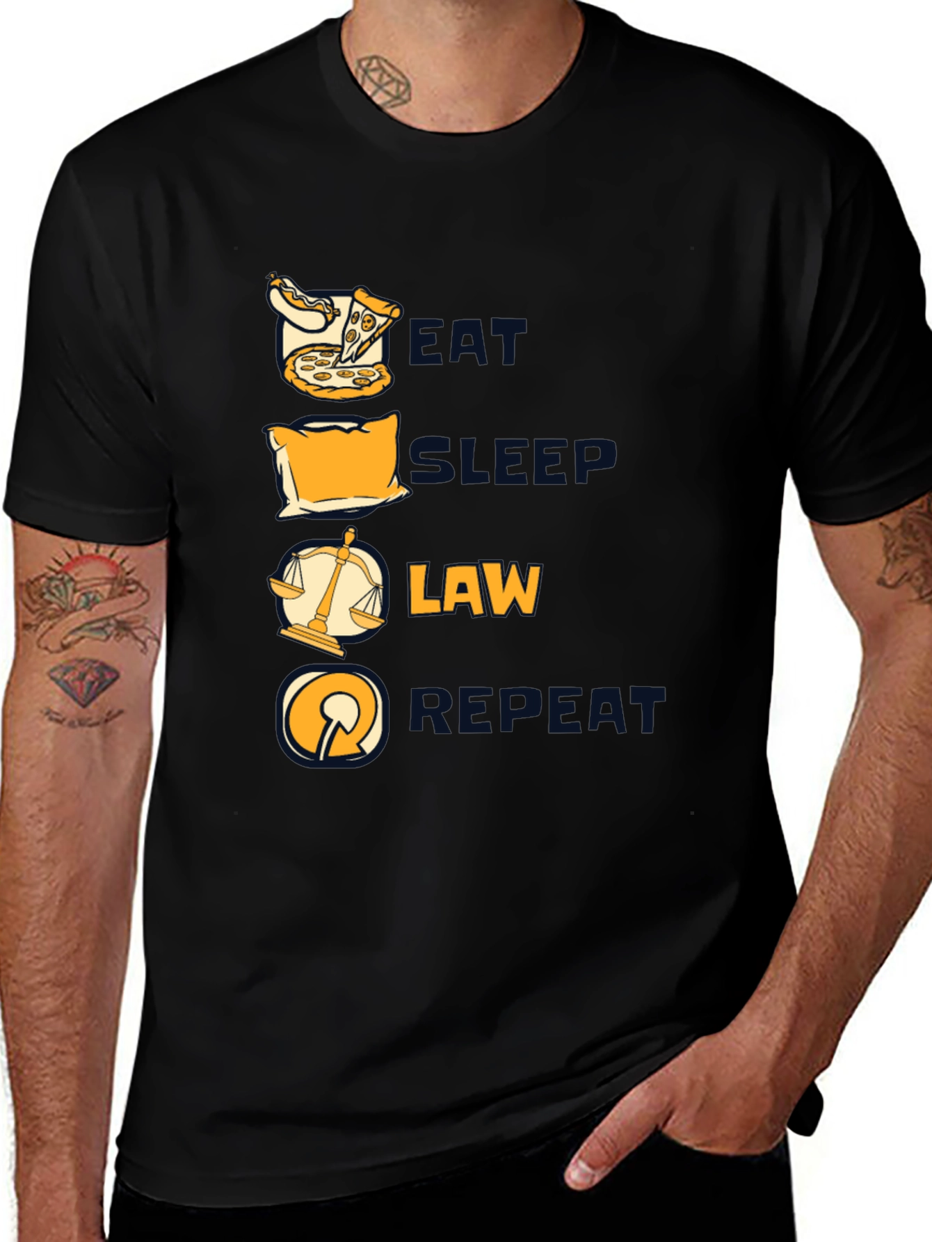 Eat Sleep Law Repeat Graphic T-Shirt