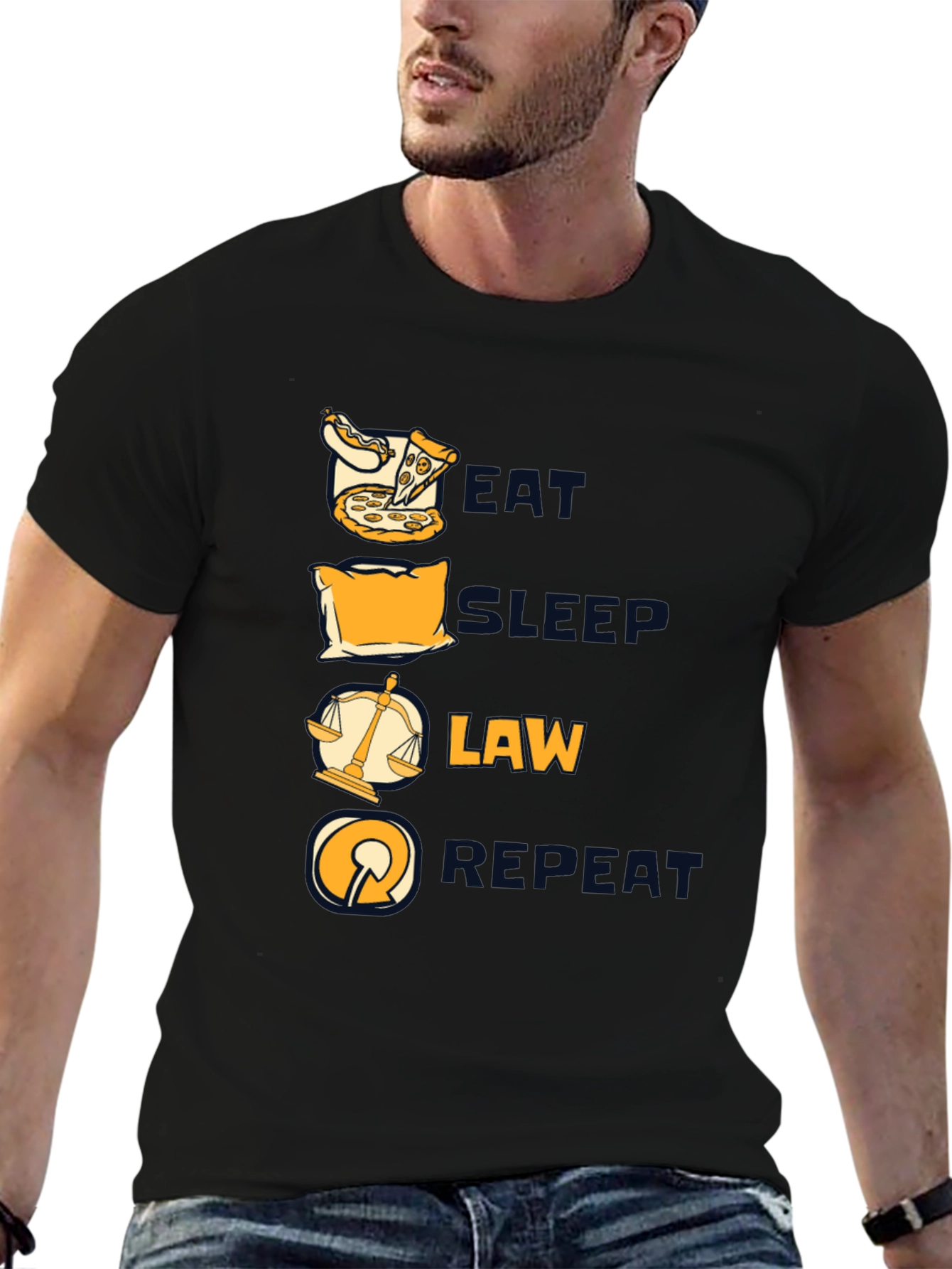 Eat Sleep Law Repeat Graphic T-Shirt