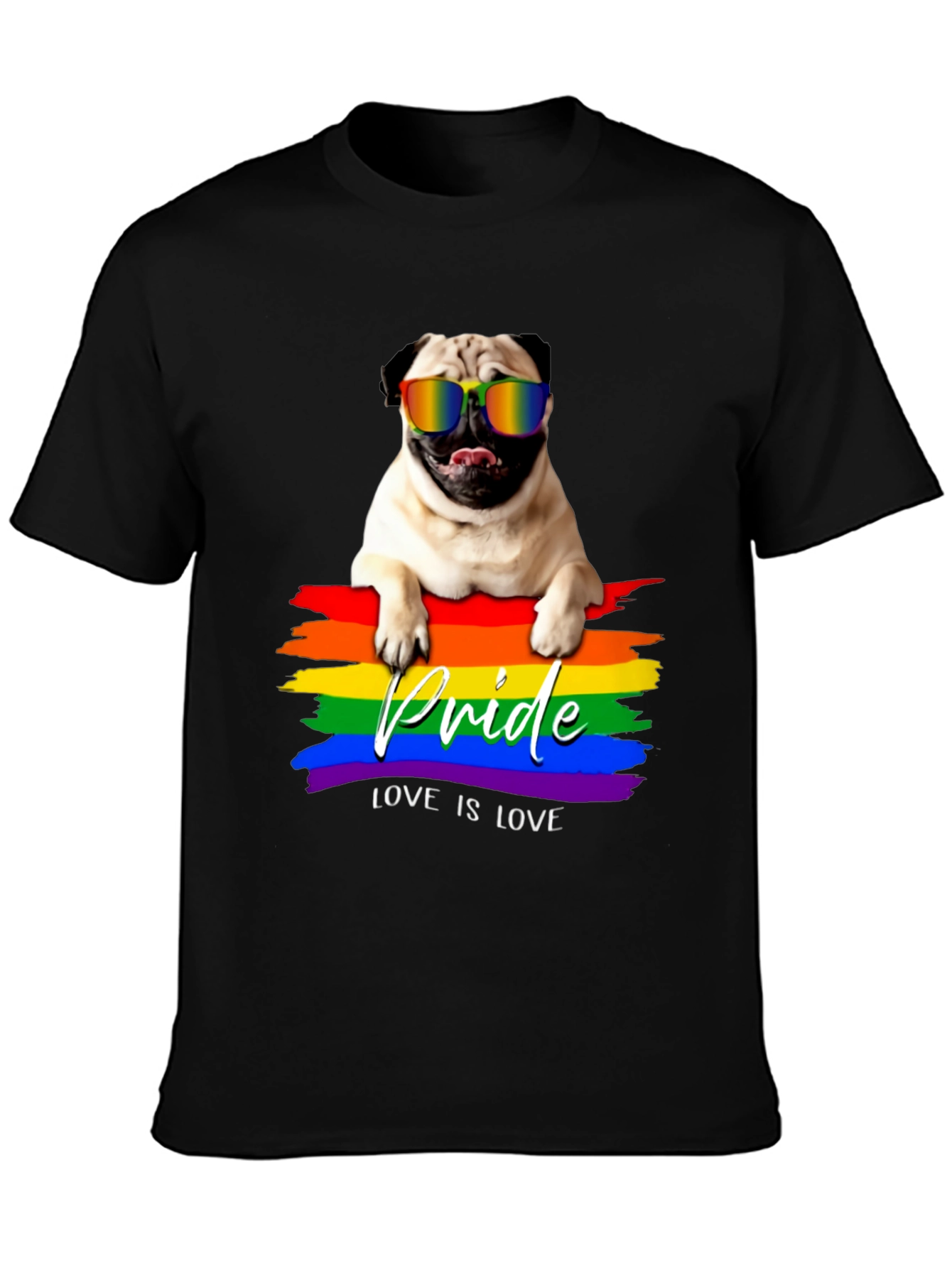 Pride Pug T-Shirt - Love is Love
