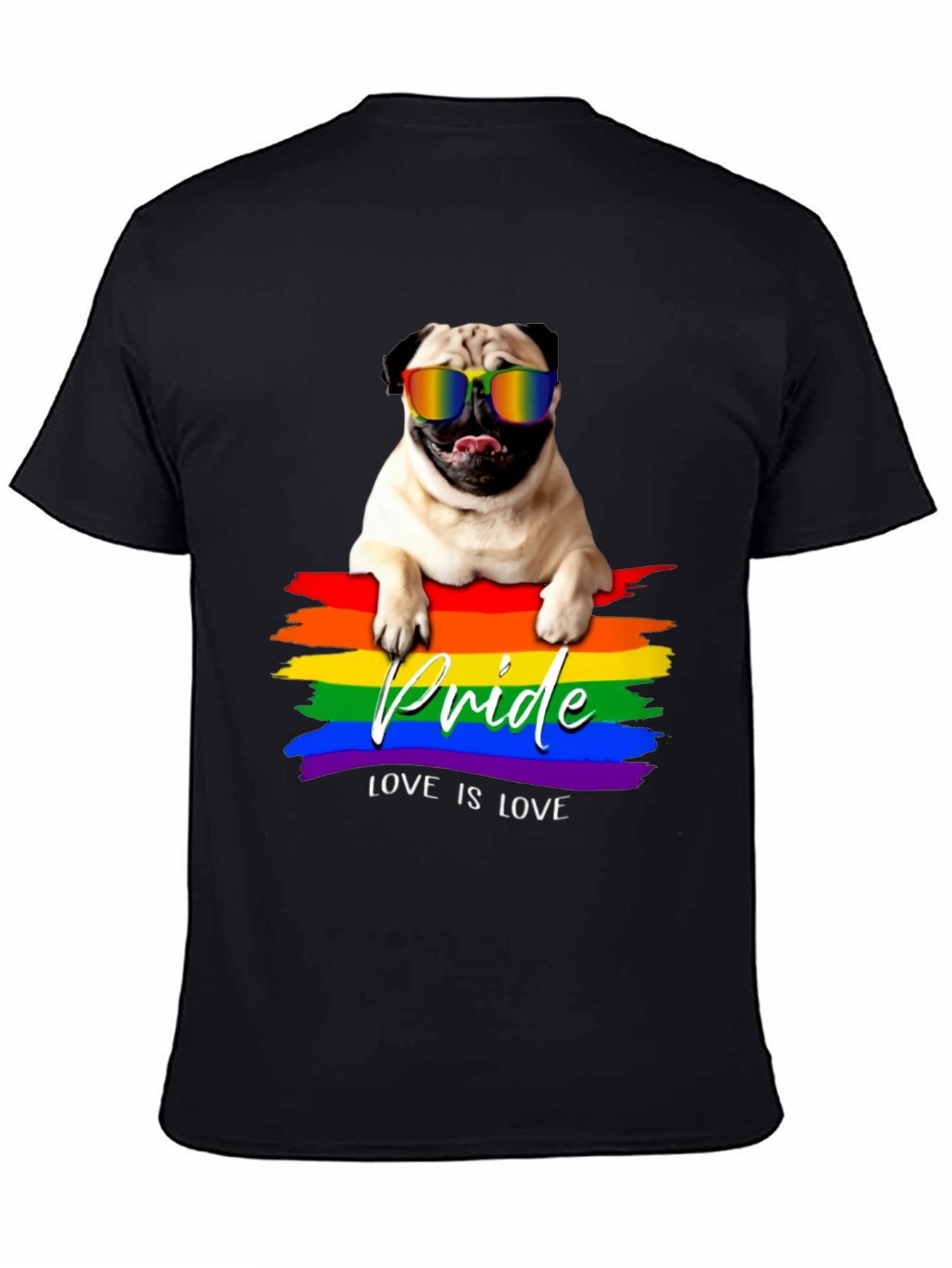 Pride Pug T-Shirt - Love is Love