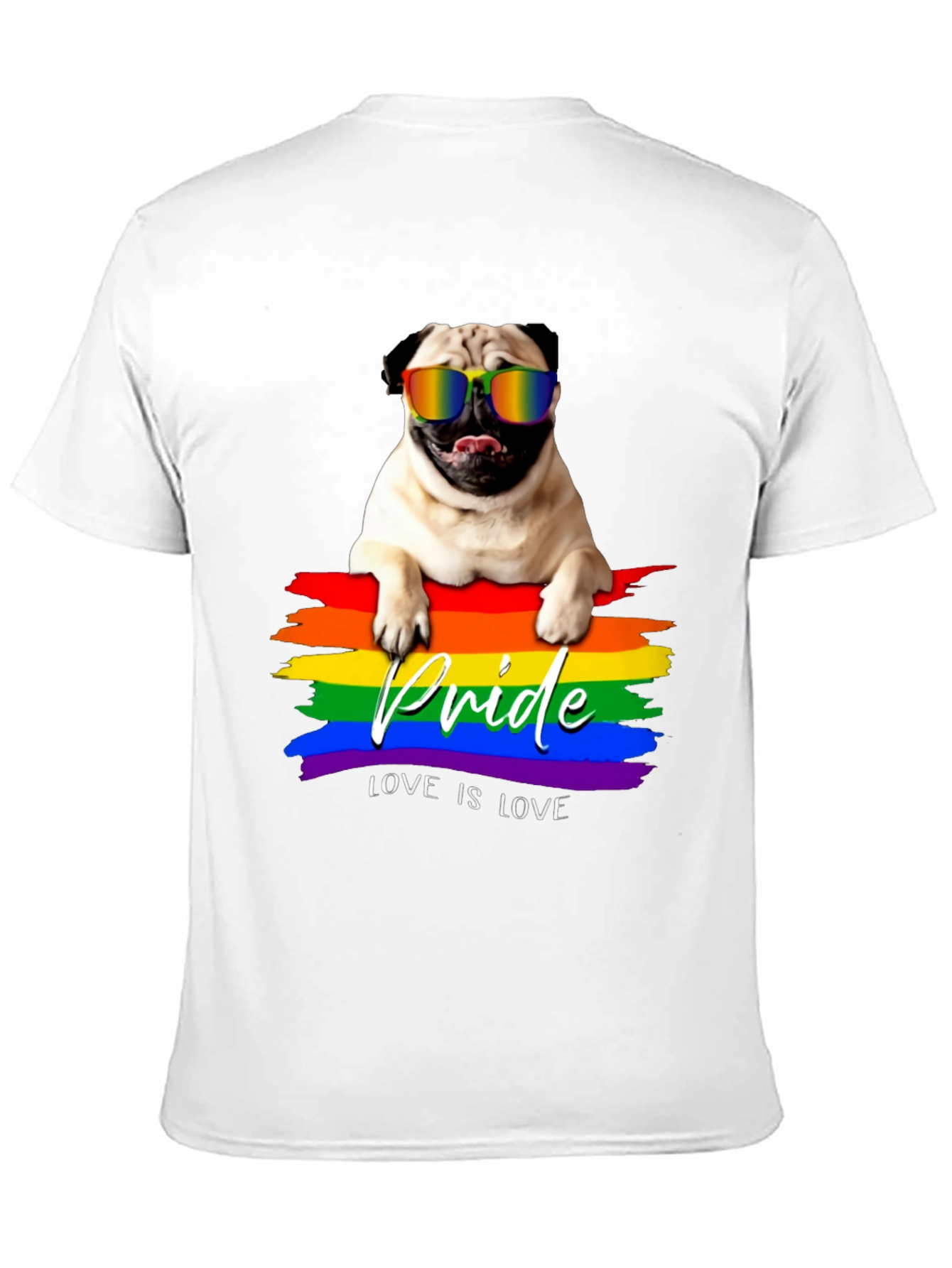 Pride Pug T-Shirt - Love is Love