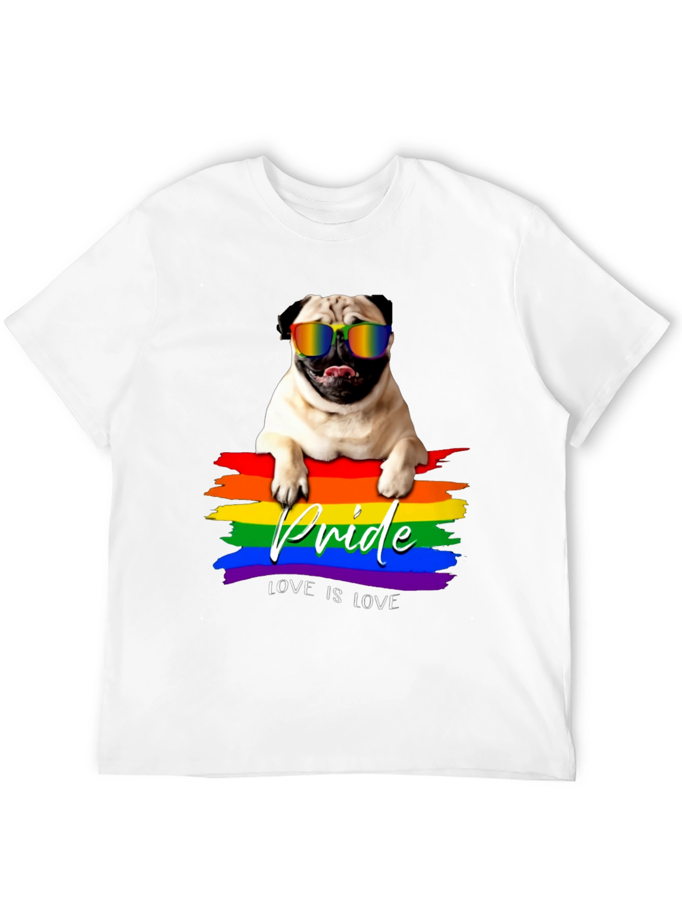 Pride Pug T-Shirt - Love is Love